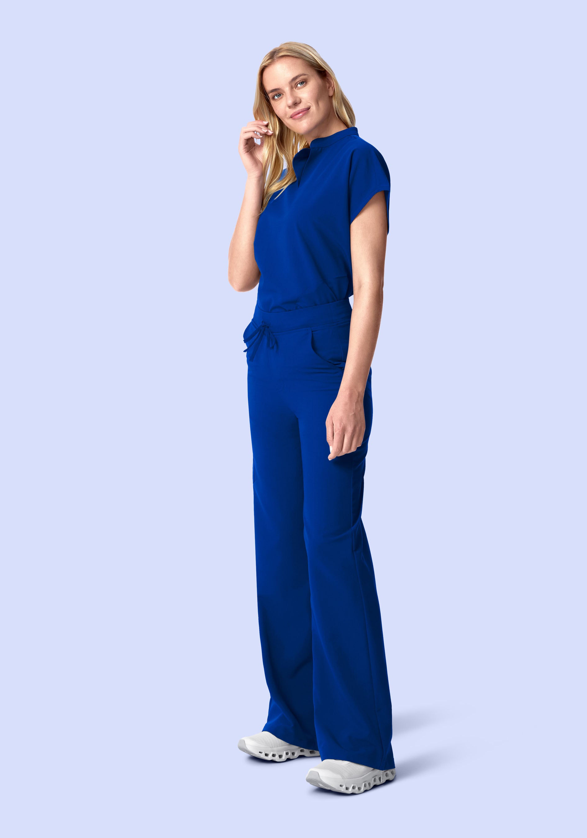 High Waisted Wide Leg Galaxy Blue
