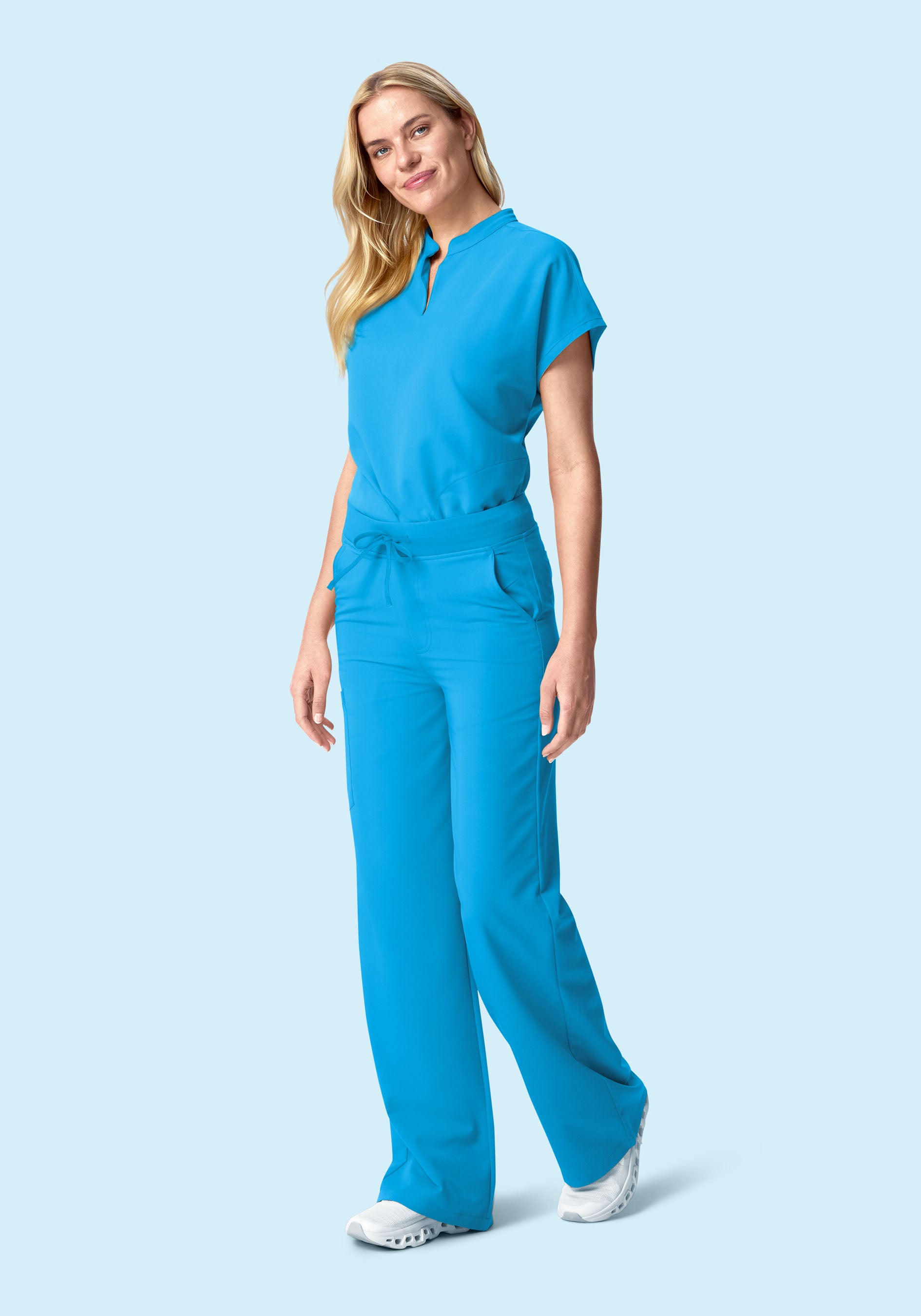 High Waisted Wide Leg Horizon Blue