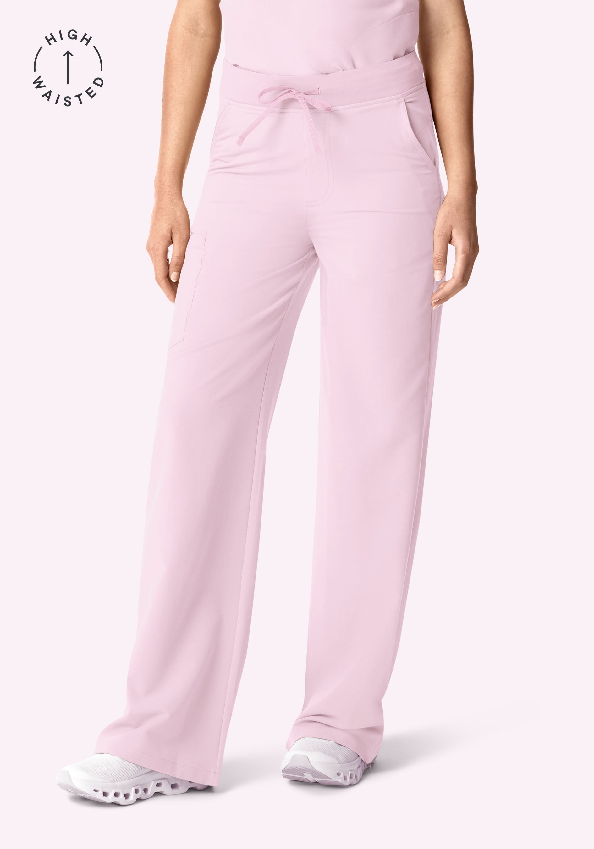 High Waisted Wide Leg Misty Rose