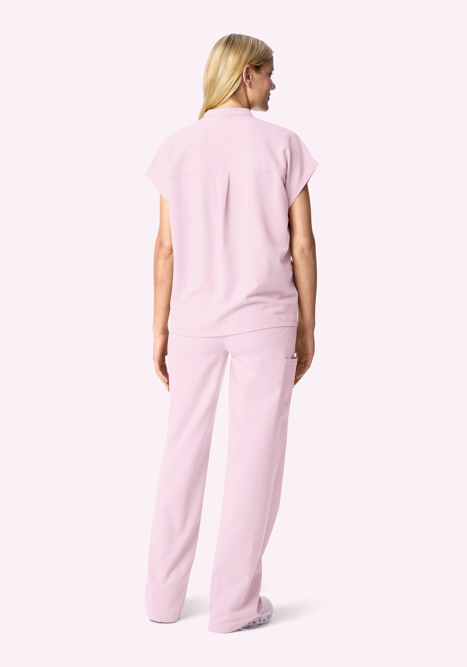 High Waisted Wide Leg Misty Rose