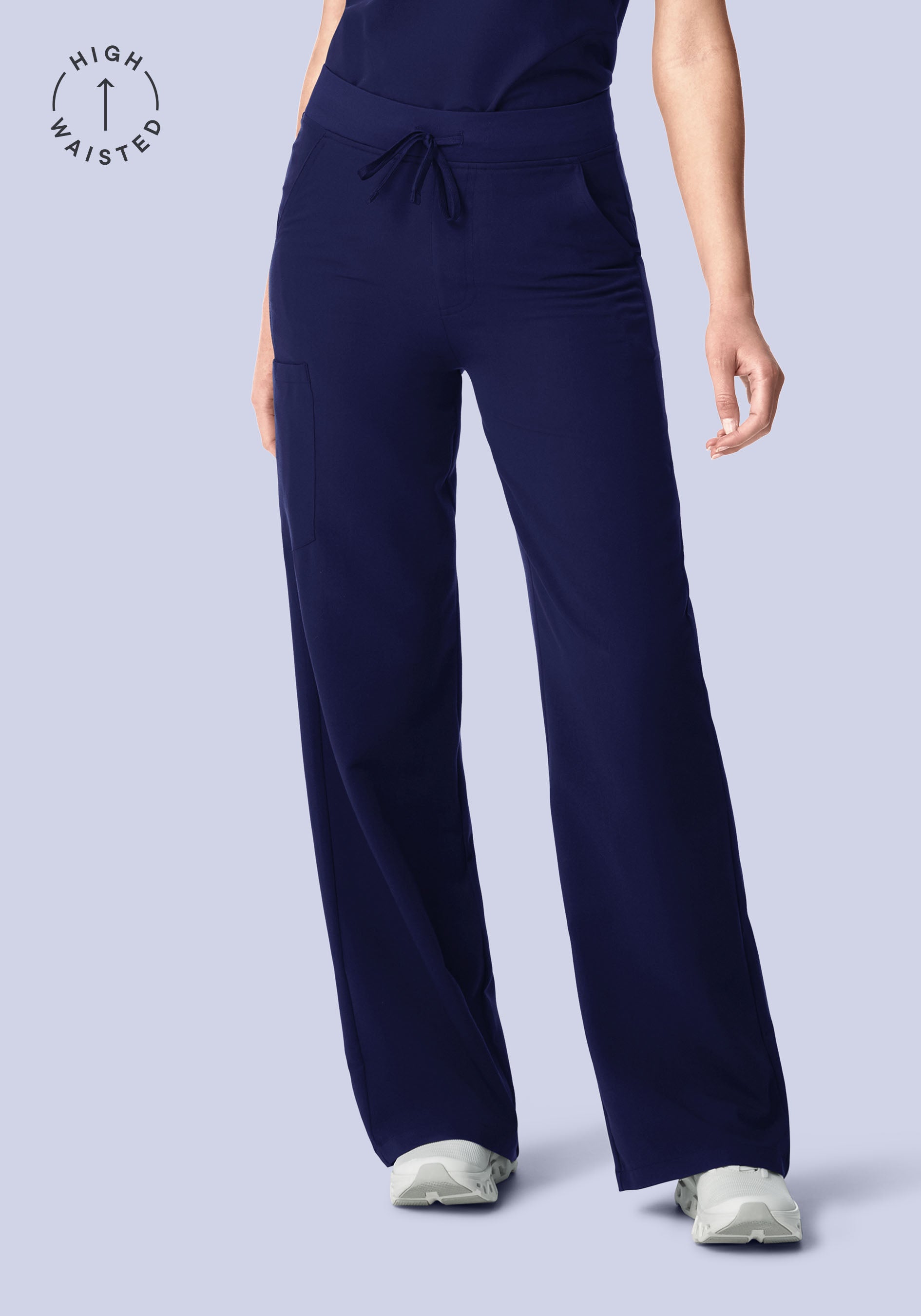 High Waisted Wide Leg Navy