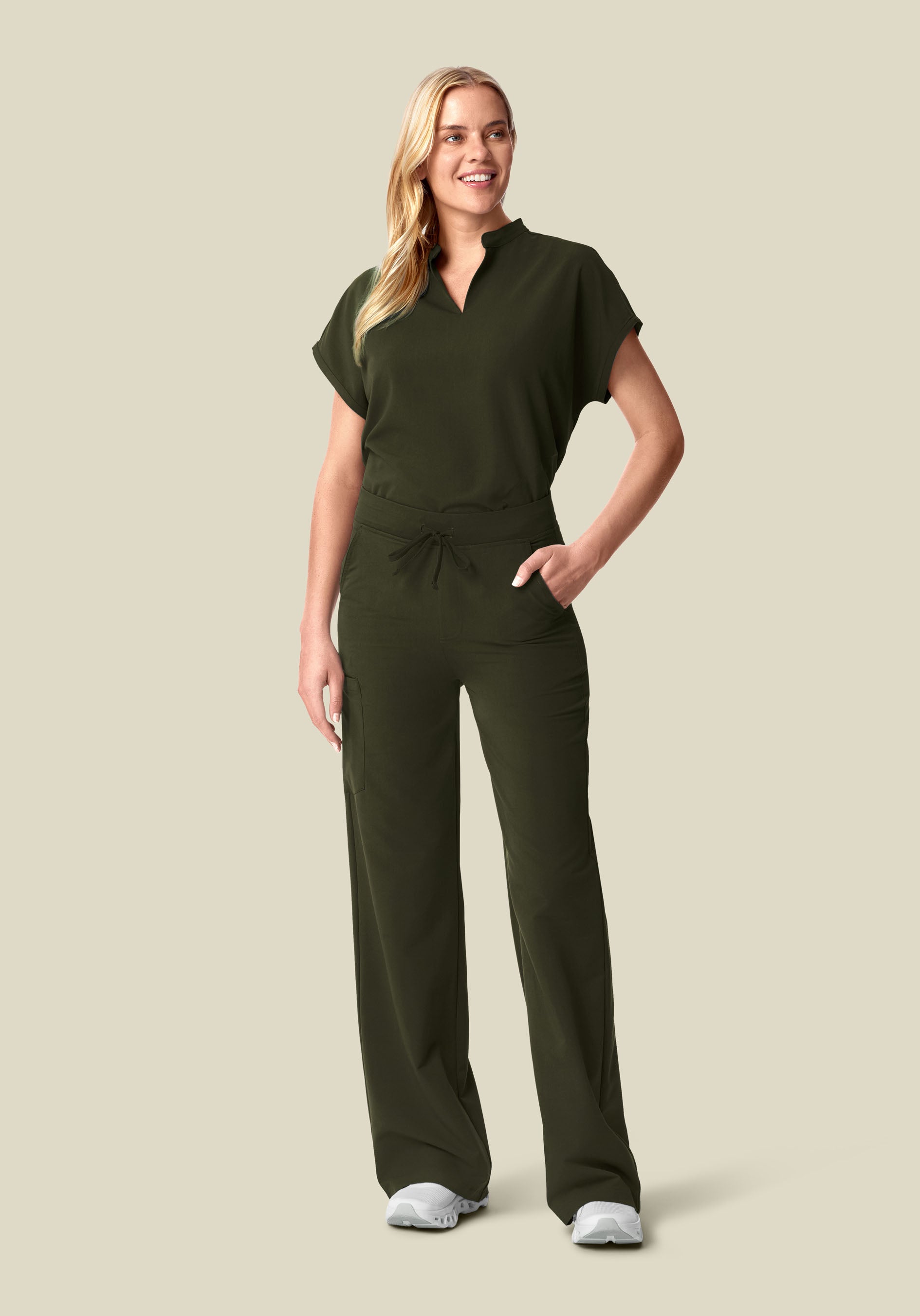 High Waisted Wide Leg Olive
