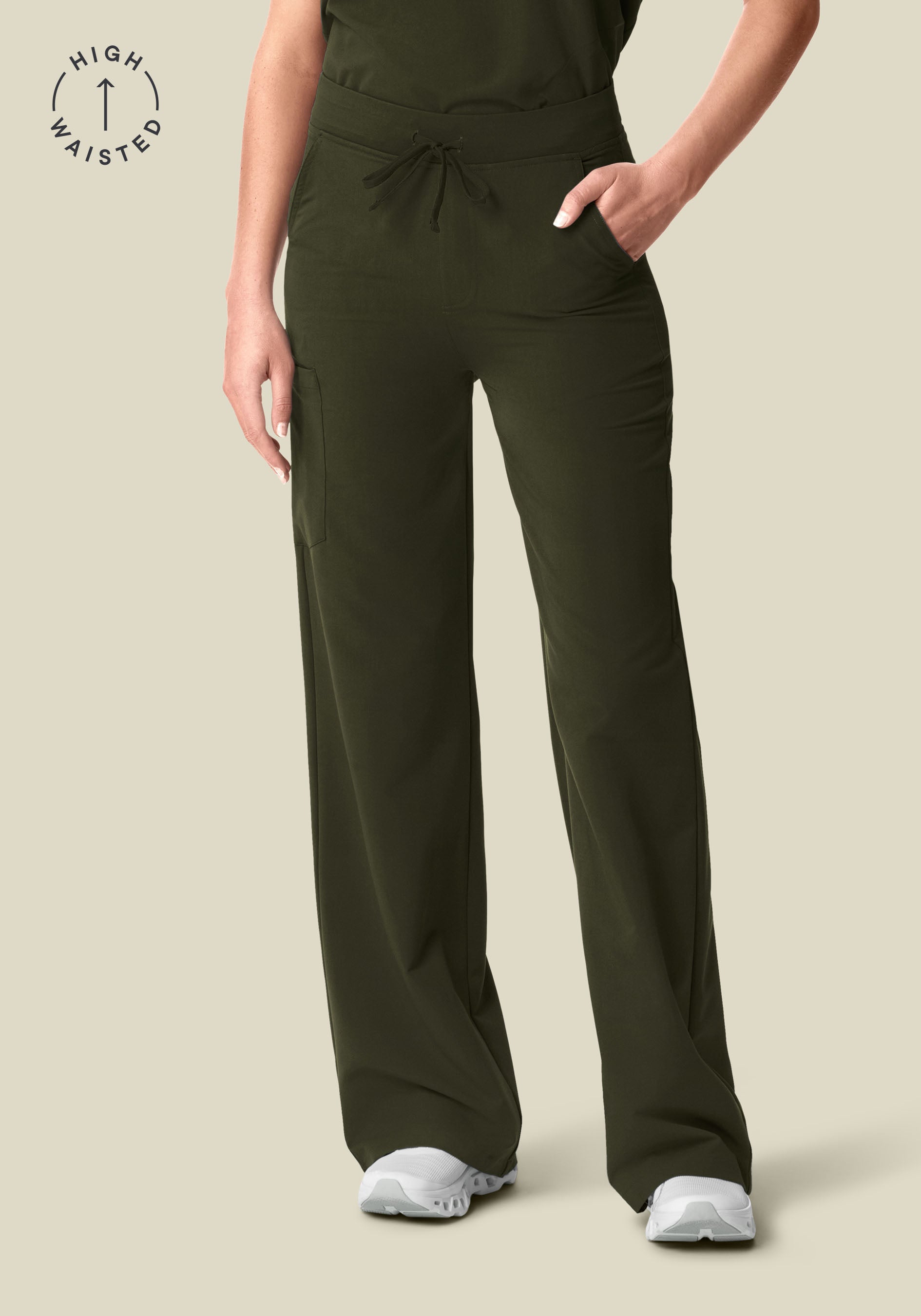 High Waisted Wide Leg Olive
