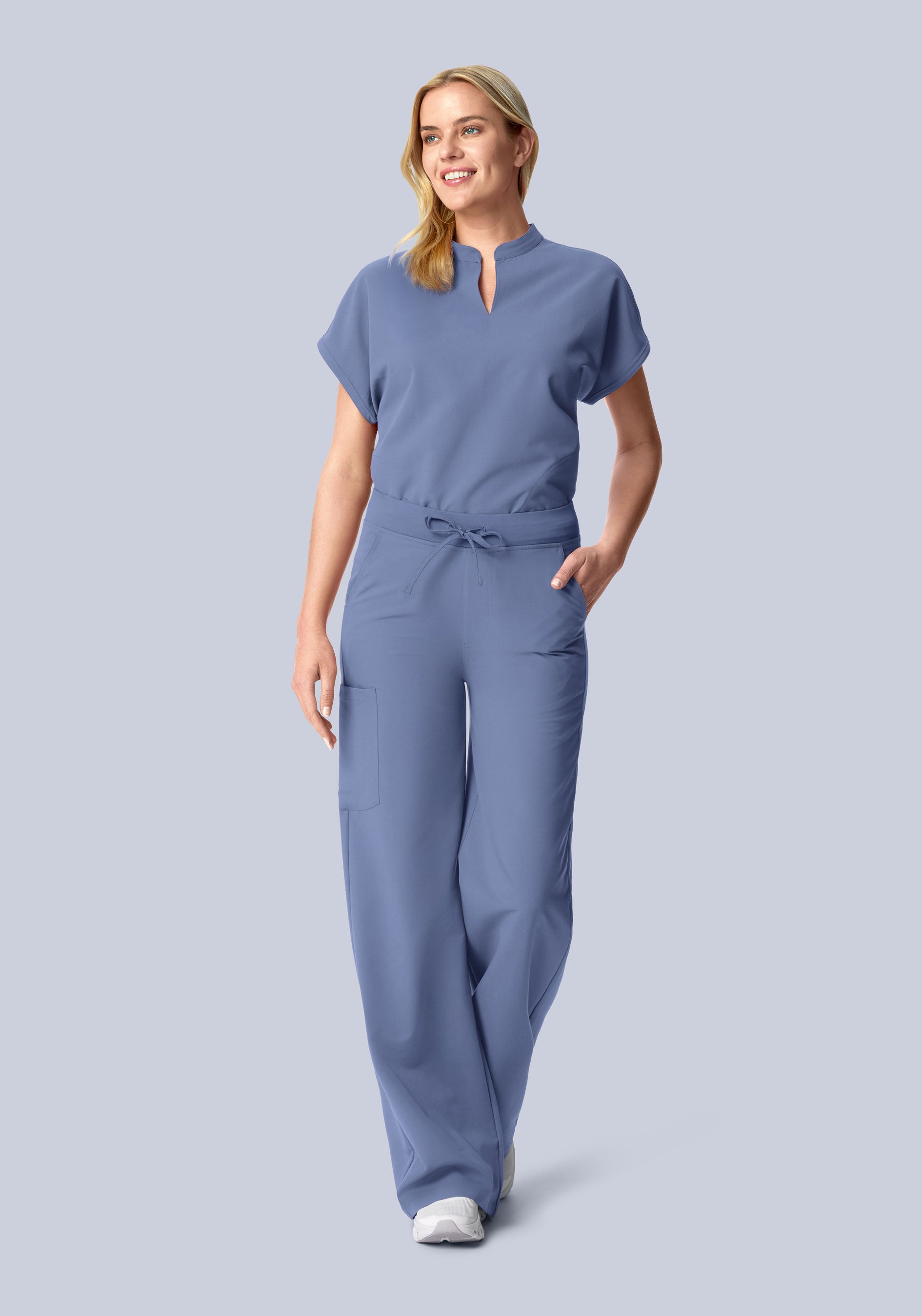 High Waisted Wide Leg Periwinkle
