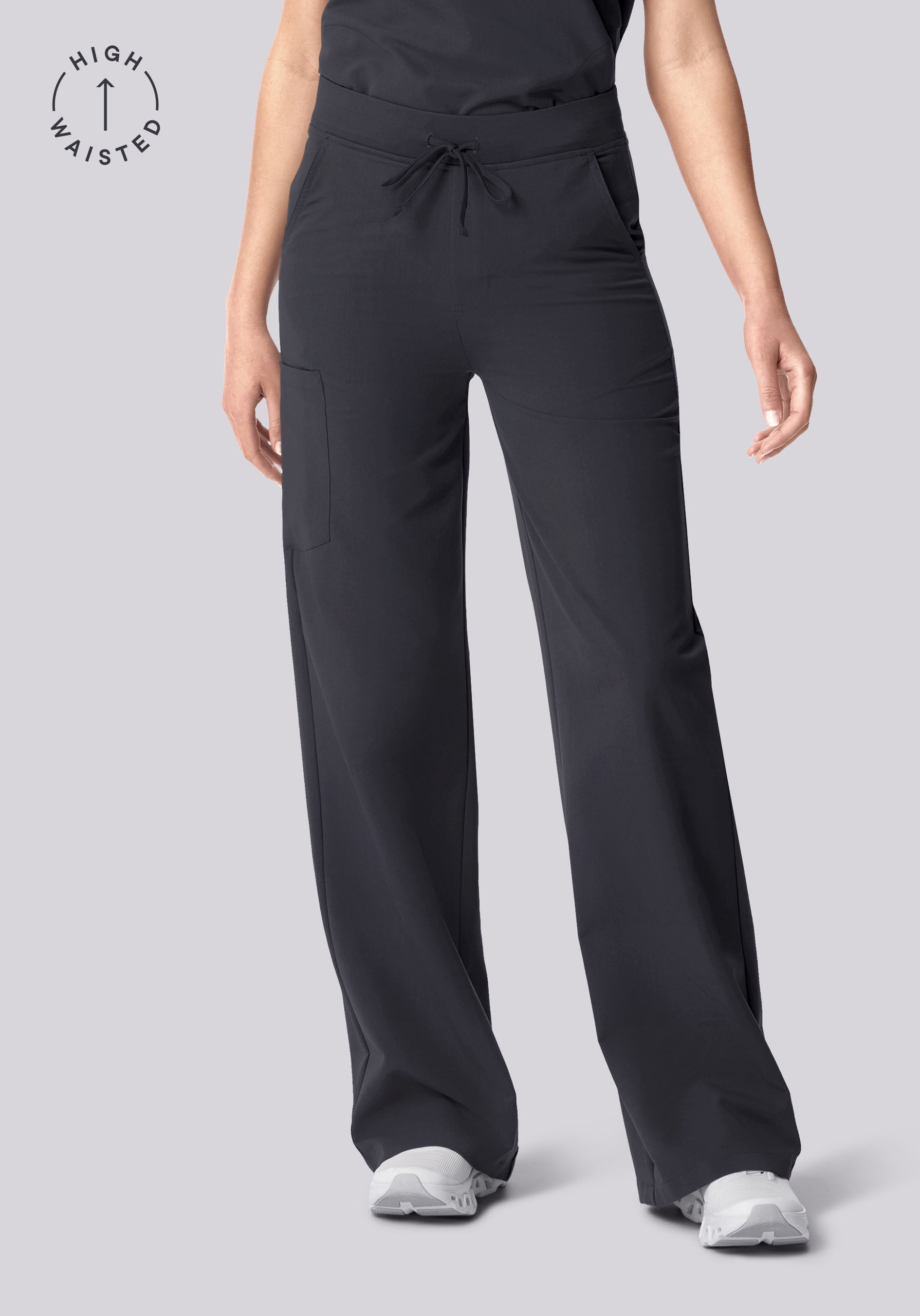High Waisted Wide Leg Pewter