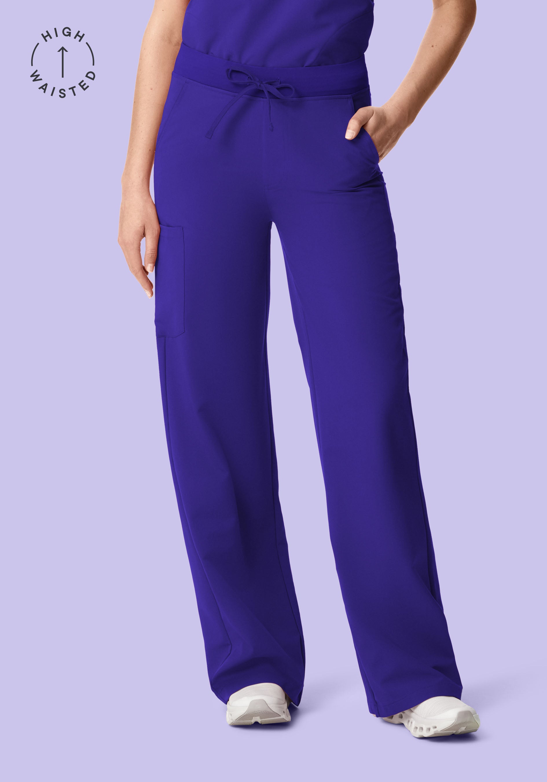 High Waisted Wide Leg True Grape