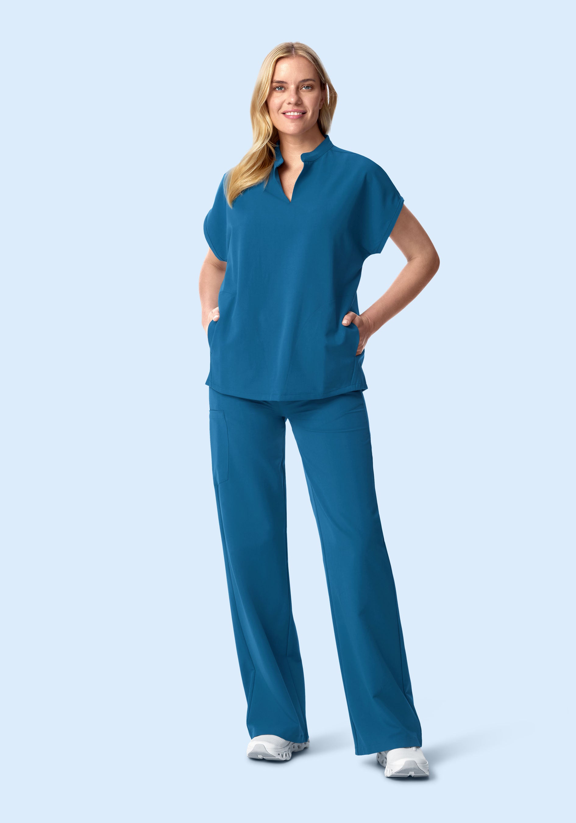 High Waisted Wide Leg Vallarta Blue