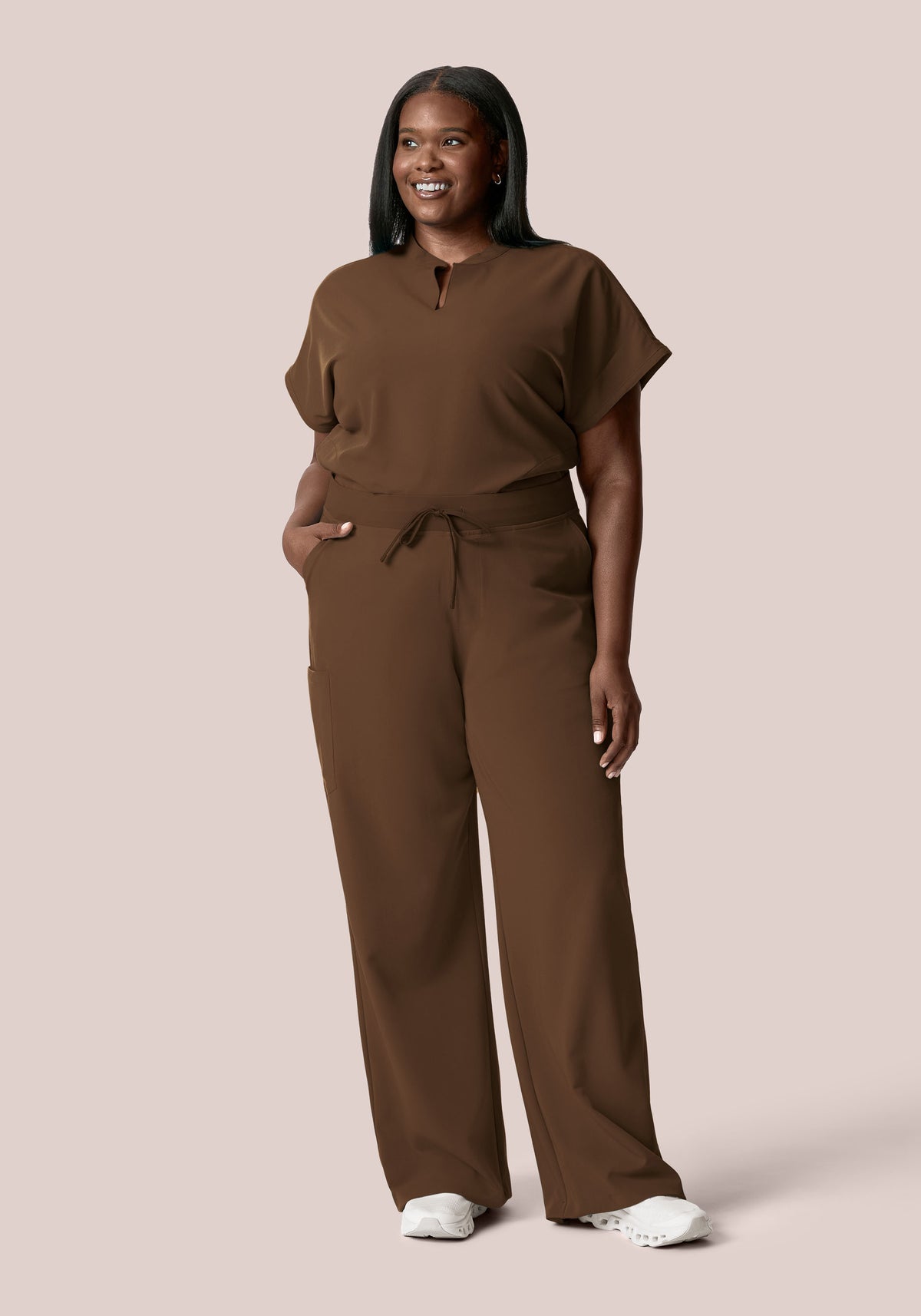 Mandarin Dolman Top Chocolate Brown