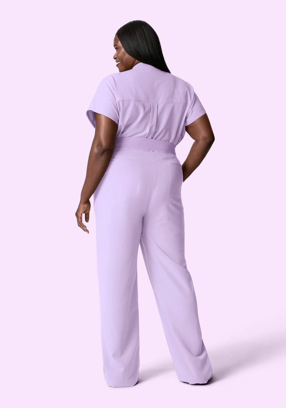 High Waisted Wide Leg Cool Lavender