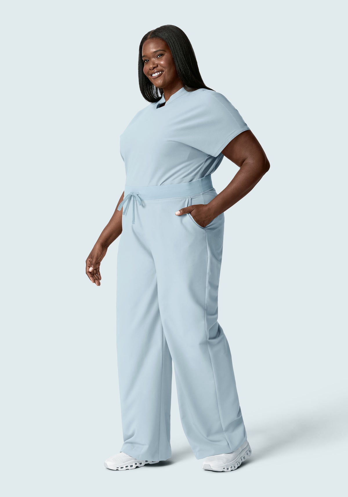 High Waisted Wide Leg Powder Blue