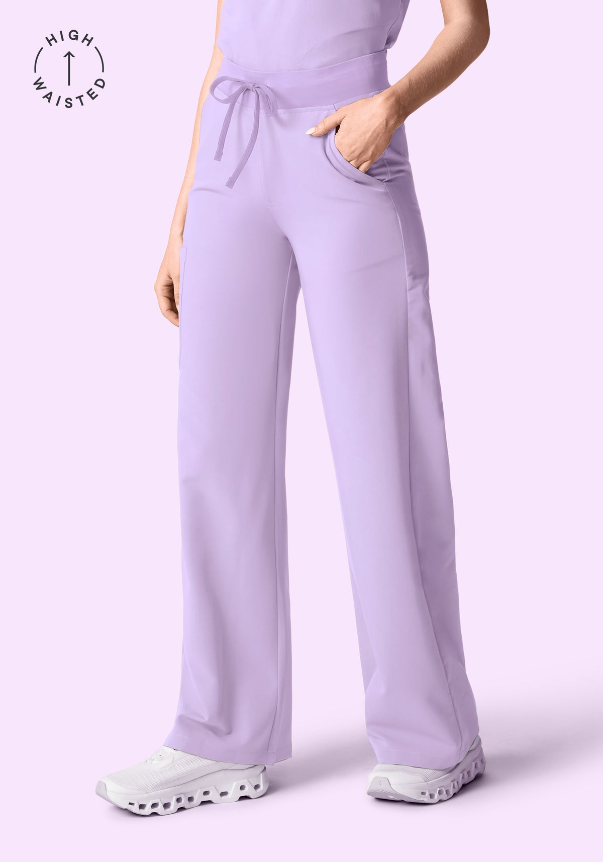 High Waisted Wide Leg Cool Lavender