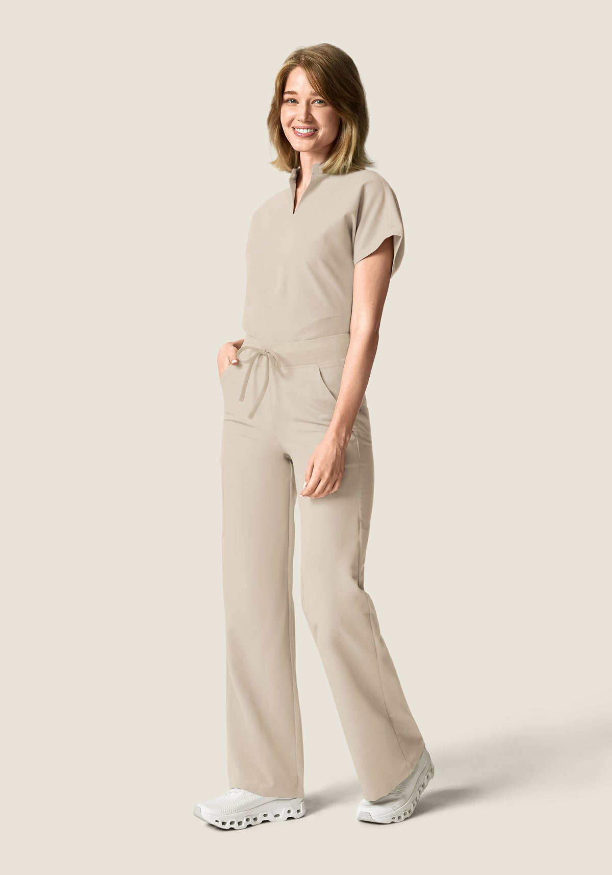 High Waisted Wide Leg Khaki