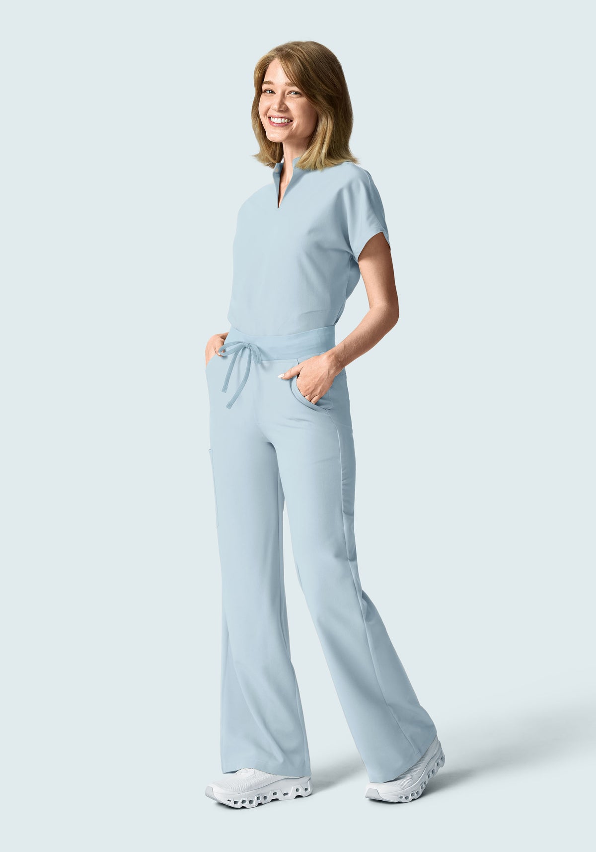 High Waisted Wide Leg Powder Blue
