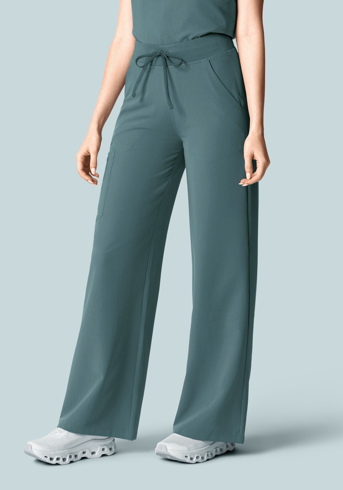 High Waisted Wide Leg Stormy Sky