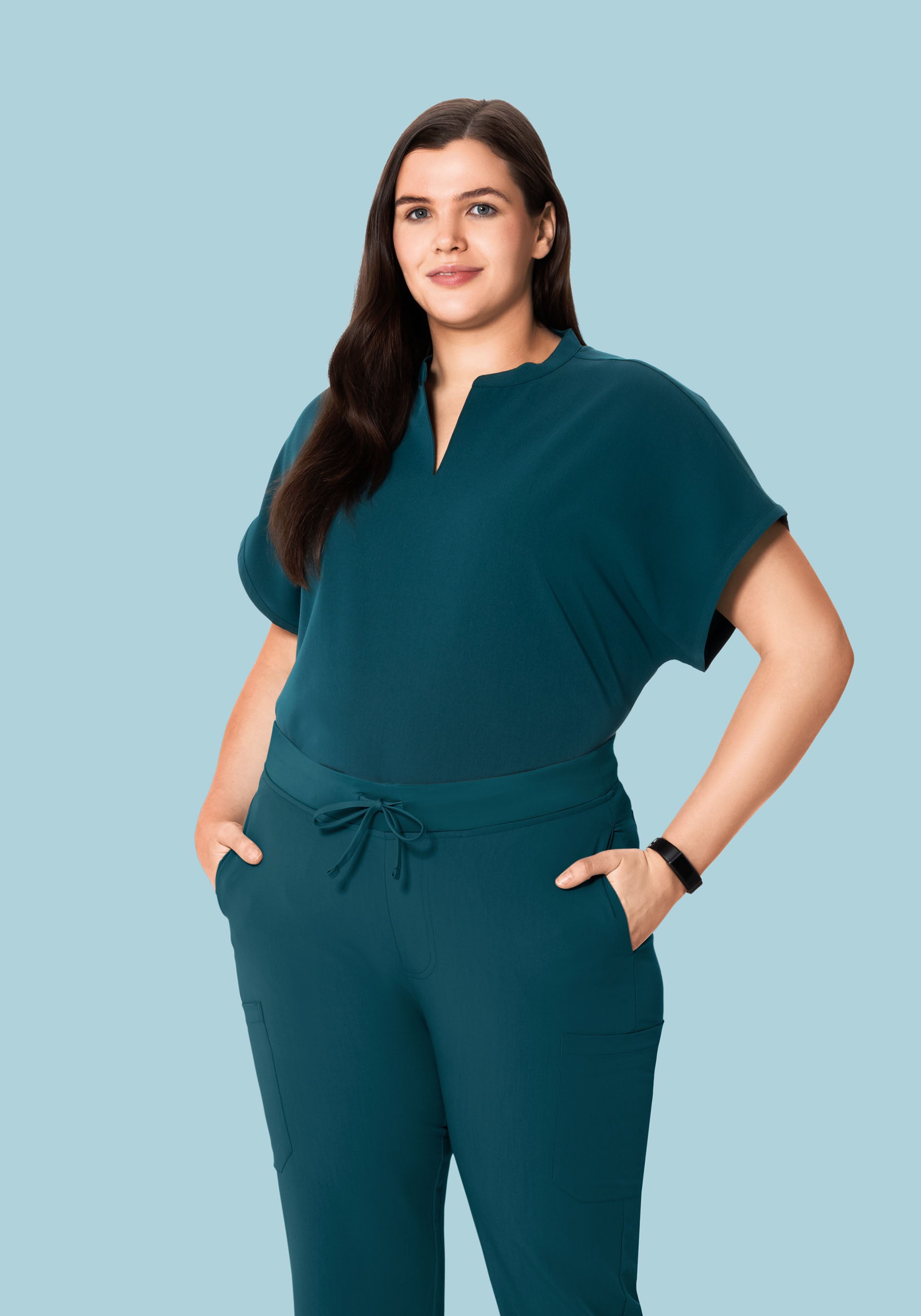 Women's Oversized Mandarin Dolman Top - Caribbean Blue | Mandala