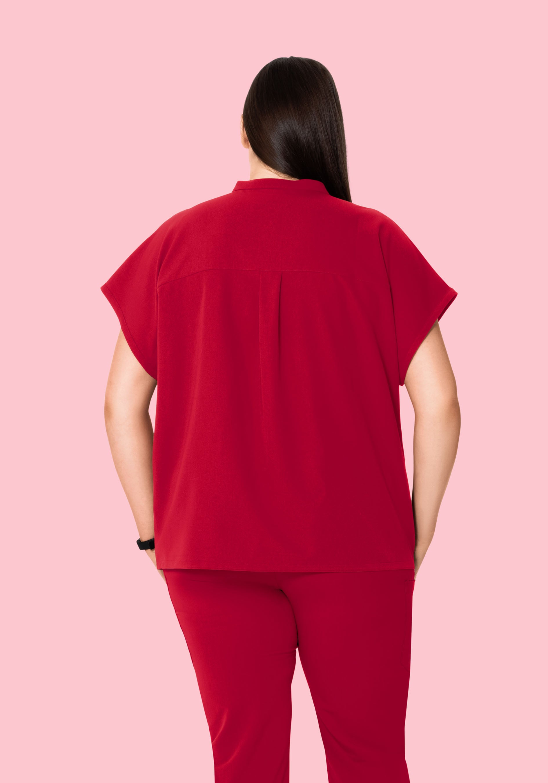 Mandarin Dolman Top Crimson