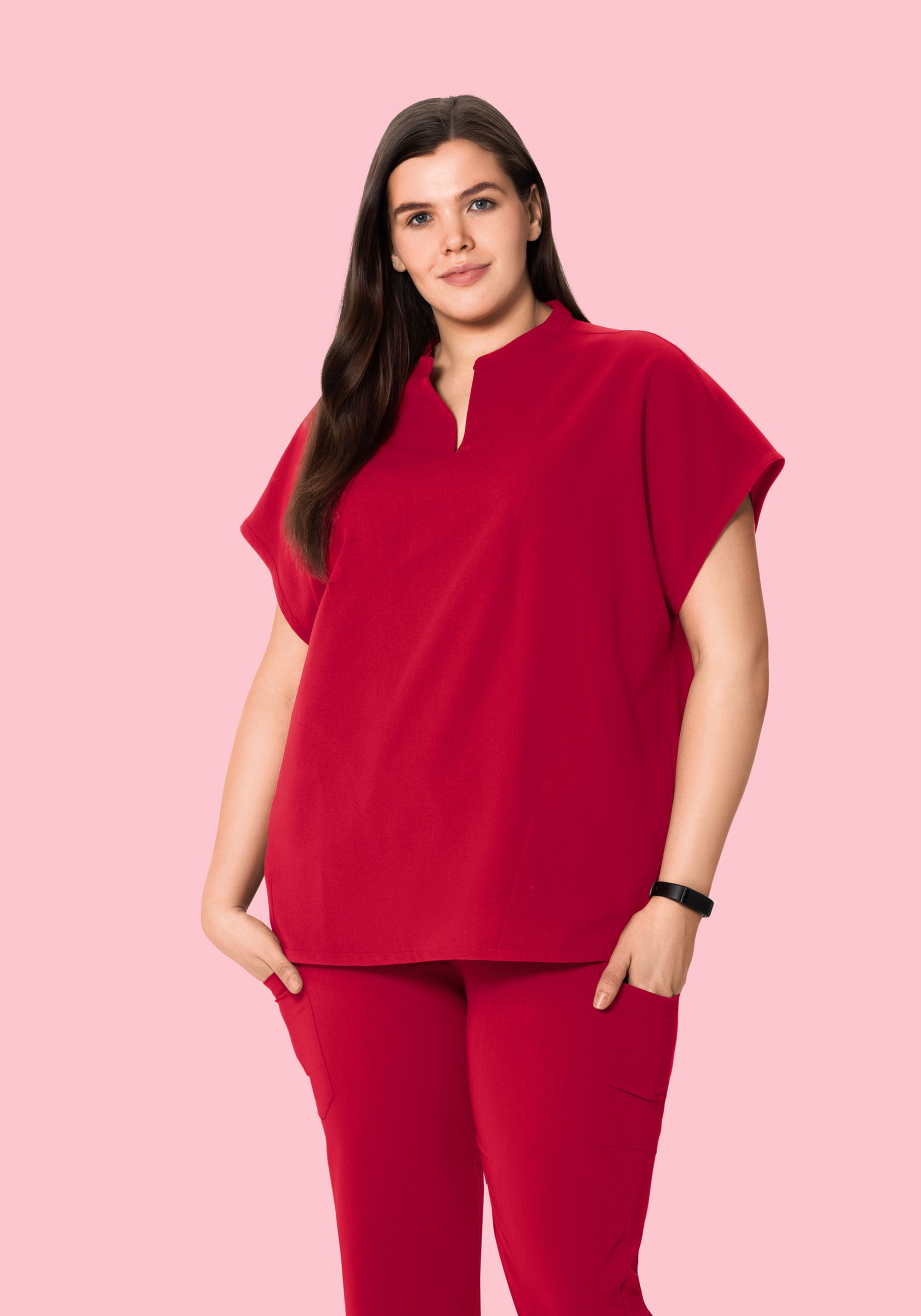 Mandarin Dolman Top Crimson