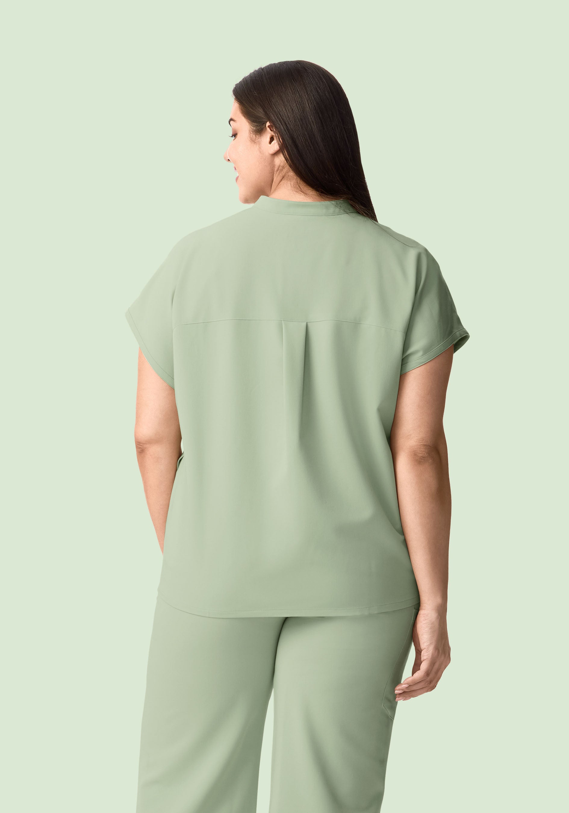 Mandarin Dolman Top Green Tea