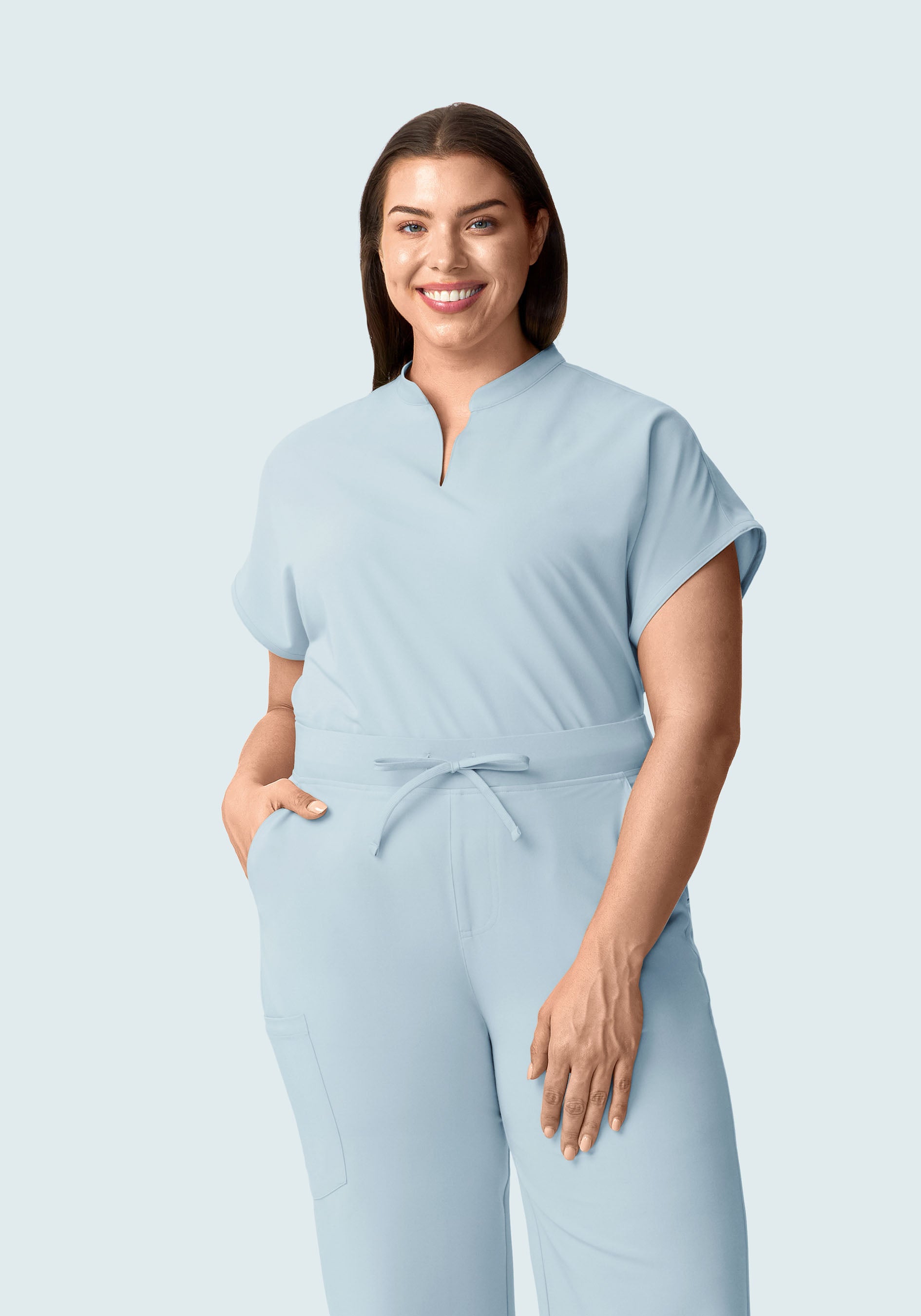 Mandarin Dolman Top Powder Blue