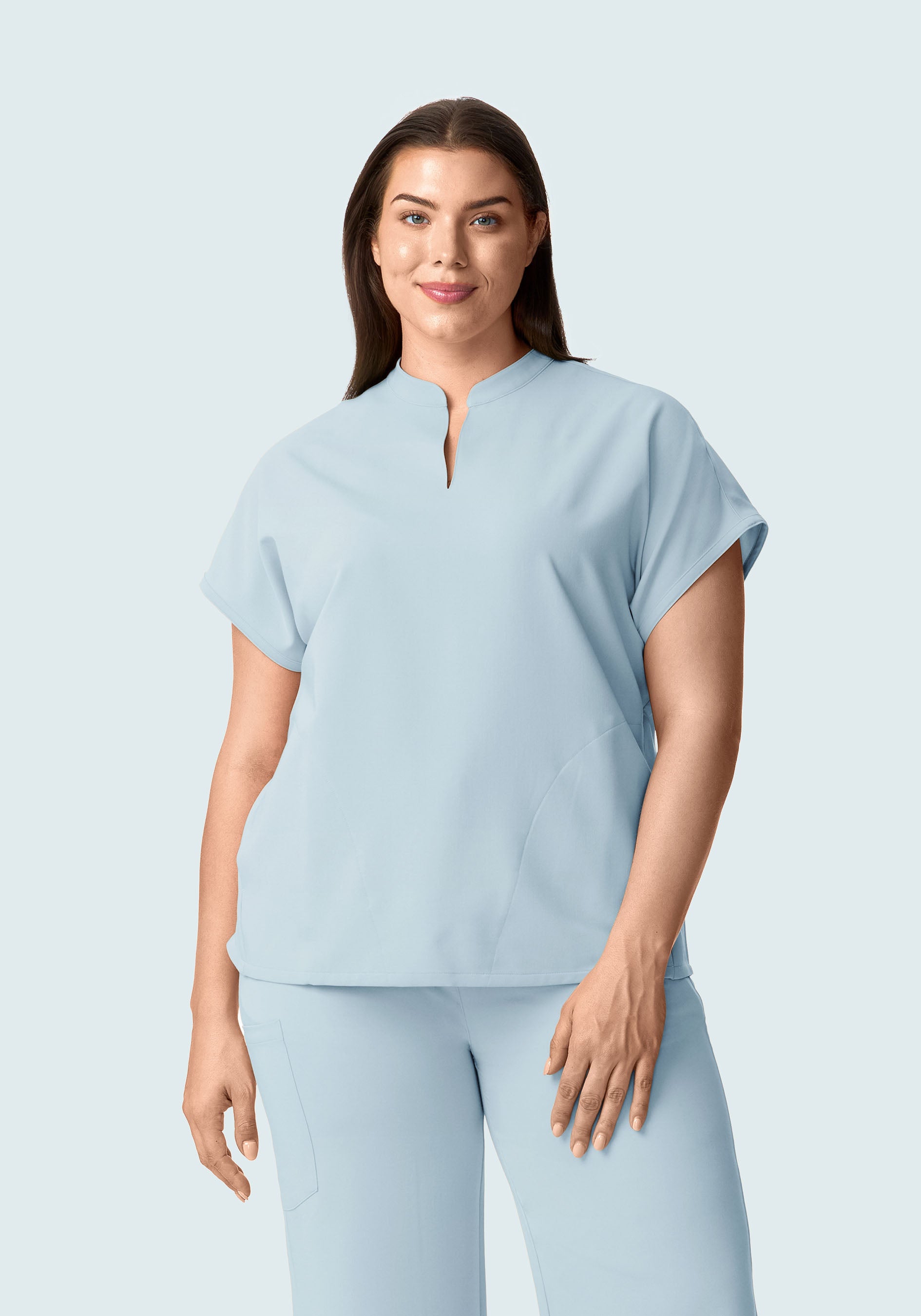 Mandarin Dolman Top Powder Blue
