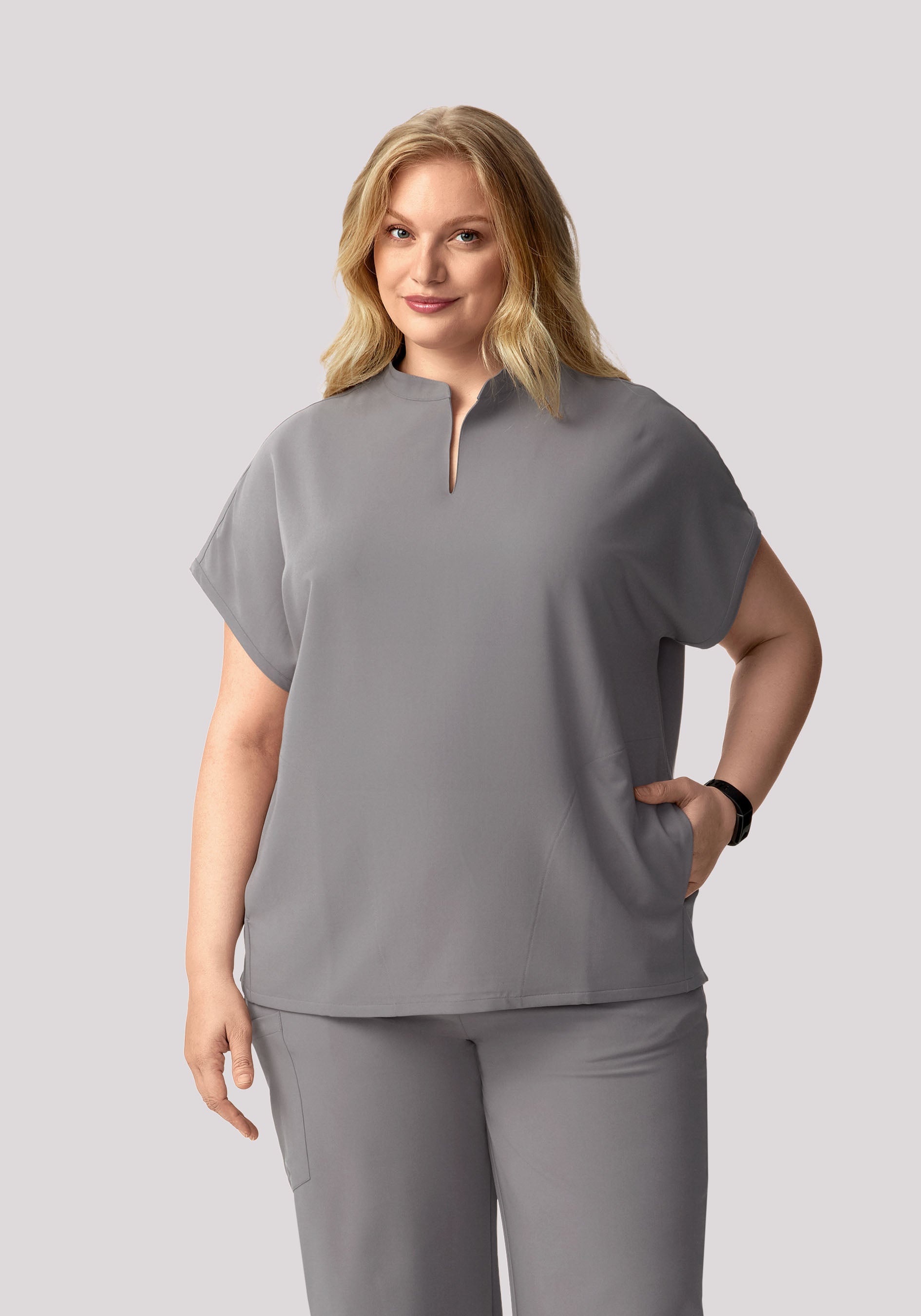 Mandarin Dolman Top Oslo Gray