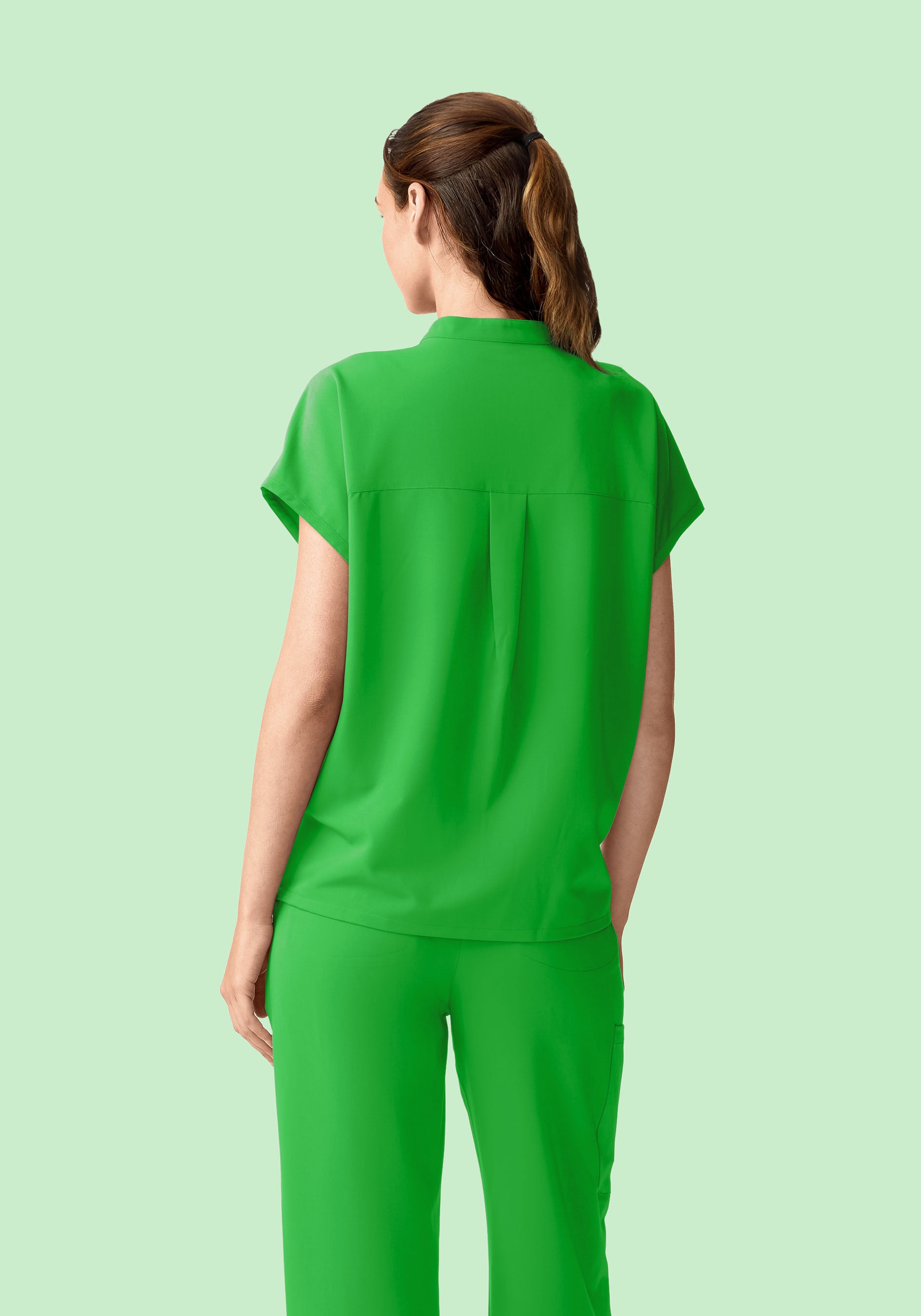 Mandarin Dolman Top Kelly Green
