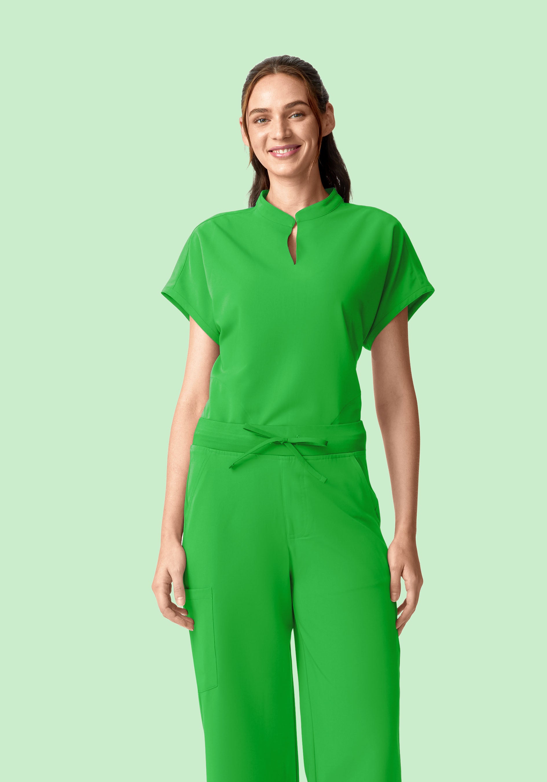 Mandarin Dolman Top Kelly Green