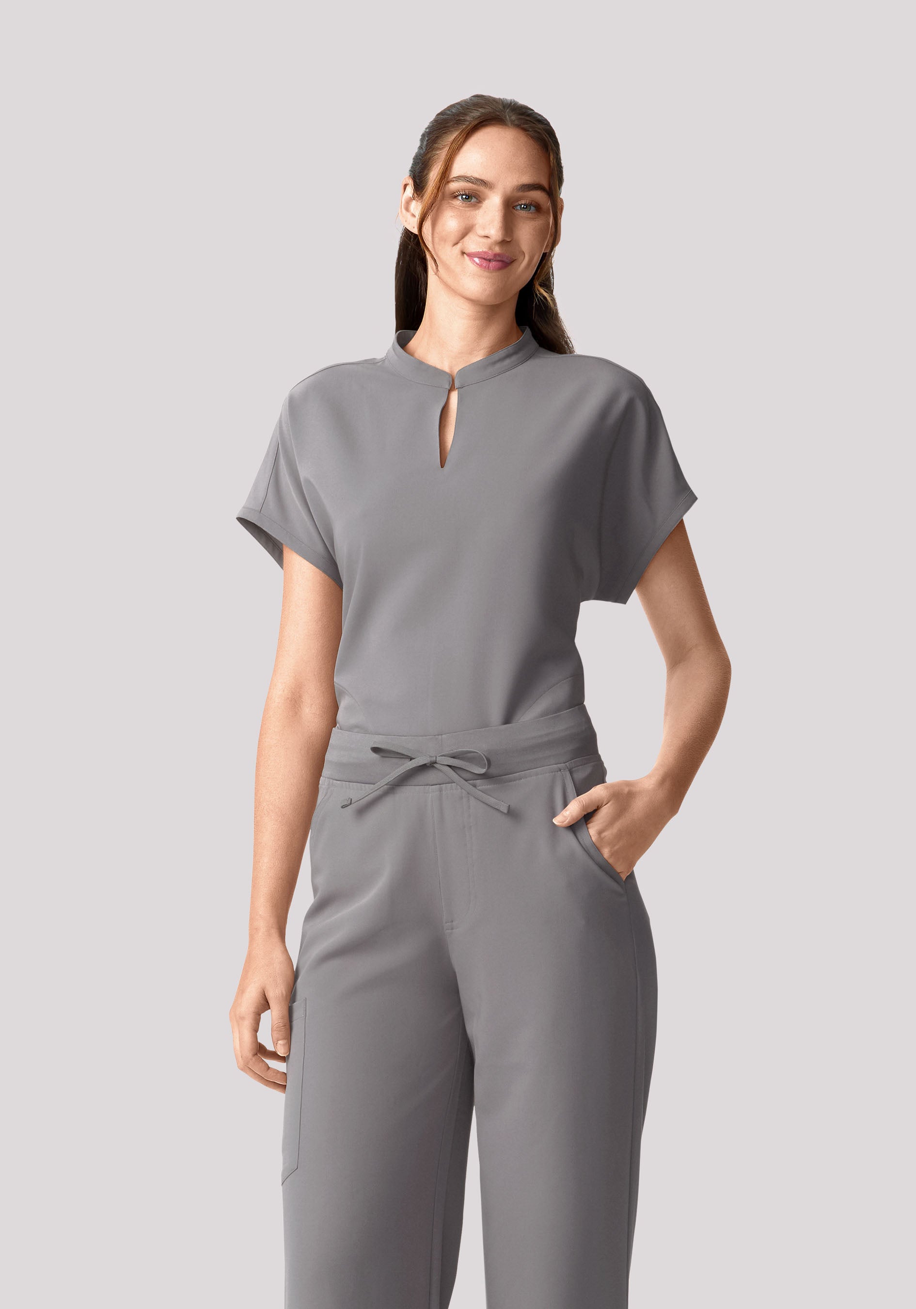 Mandarin Dolman Top Oslo Gray