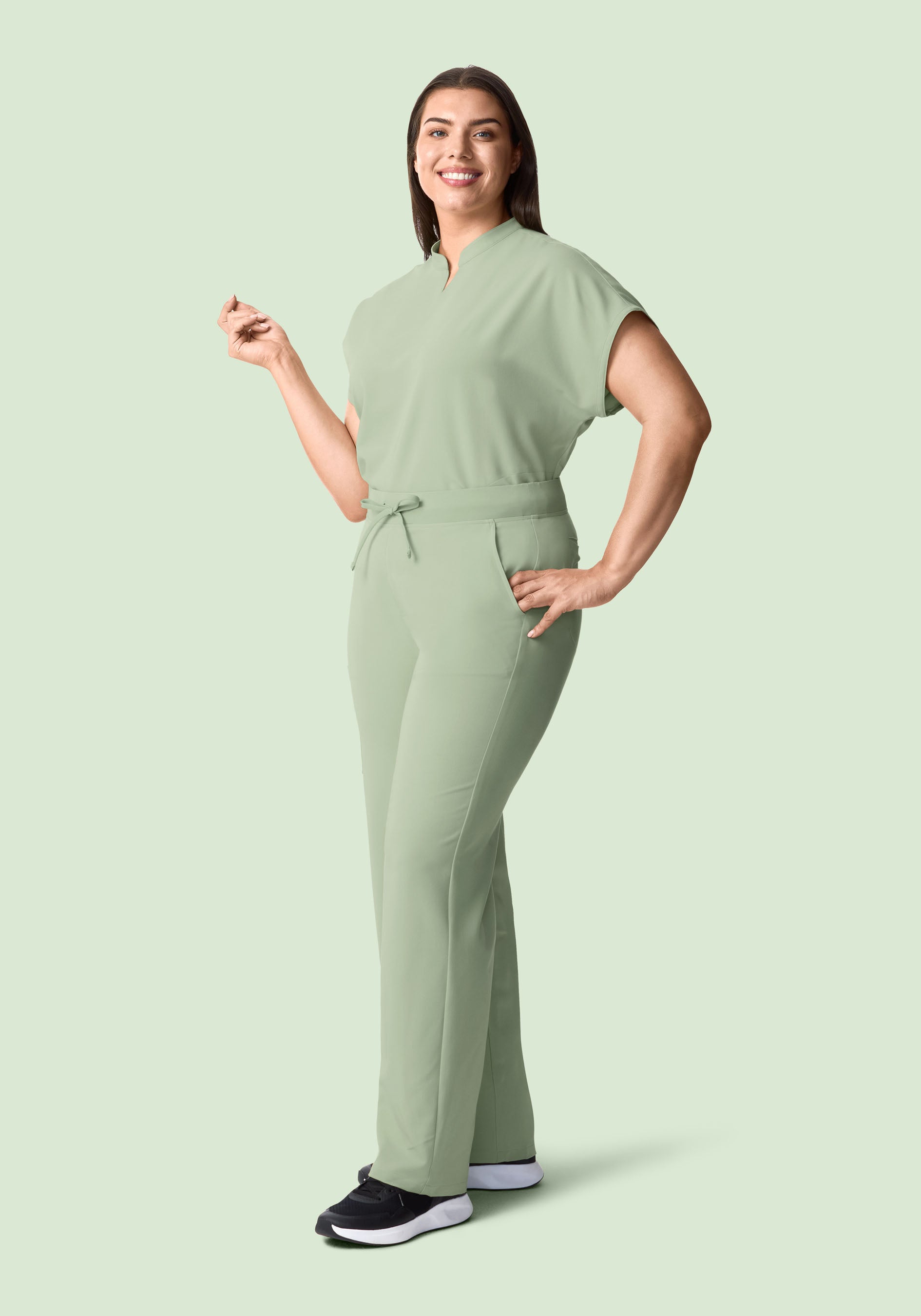 Mandarin Dolman Top Green Tea