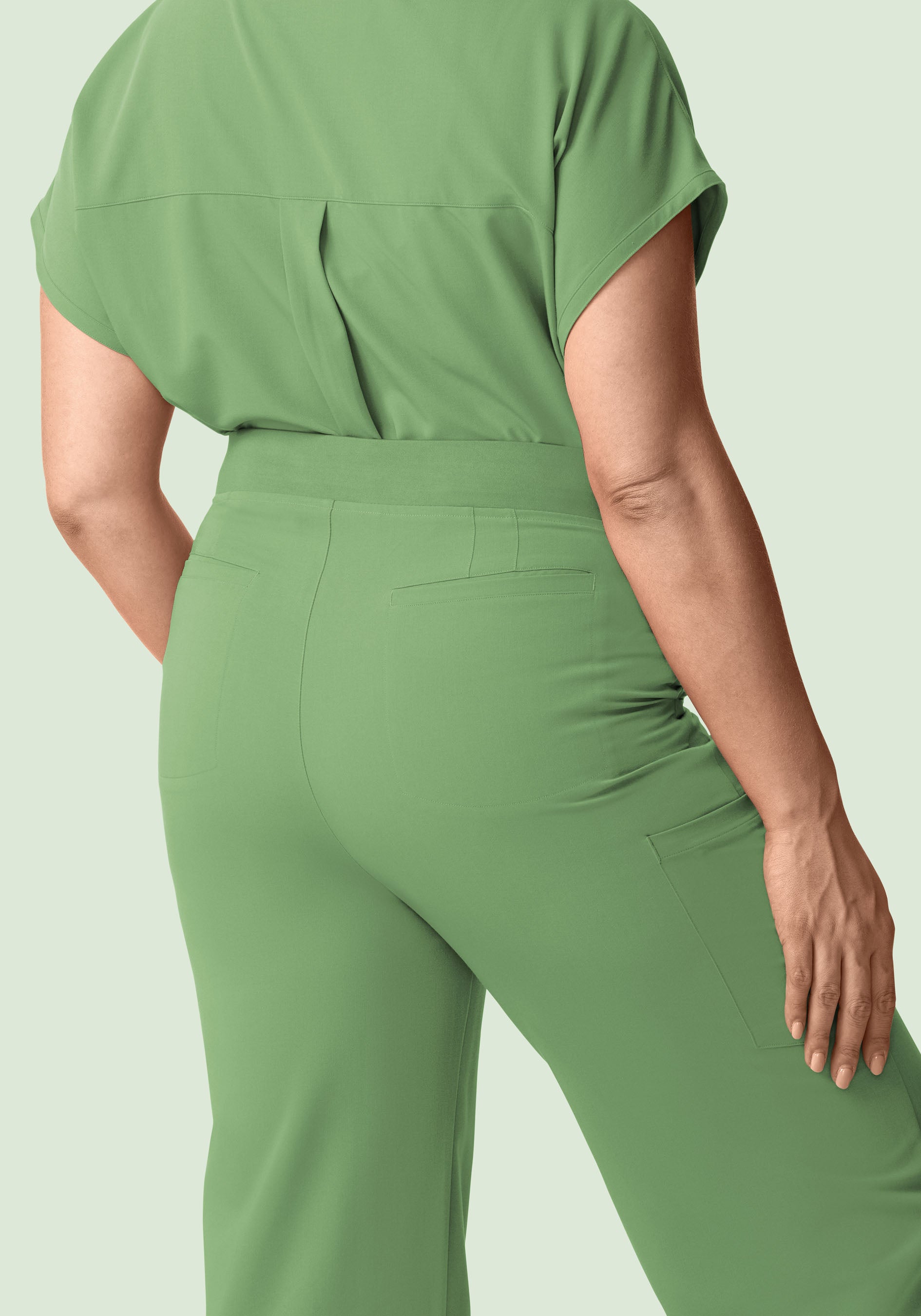 High Waisted Wide Leg Hazel Green