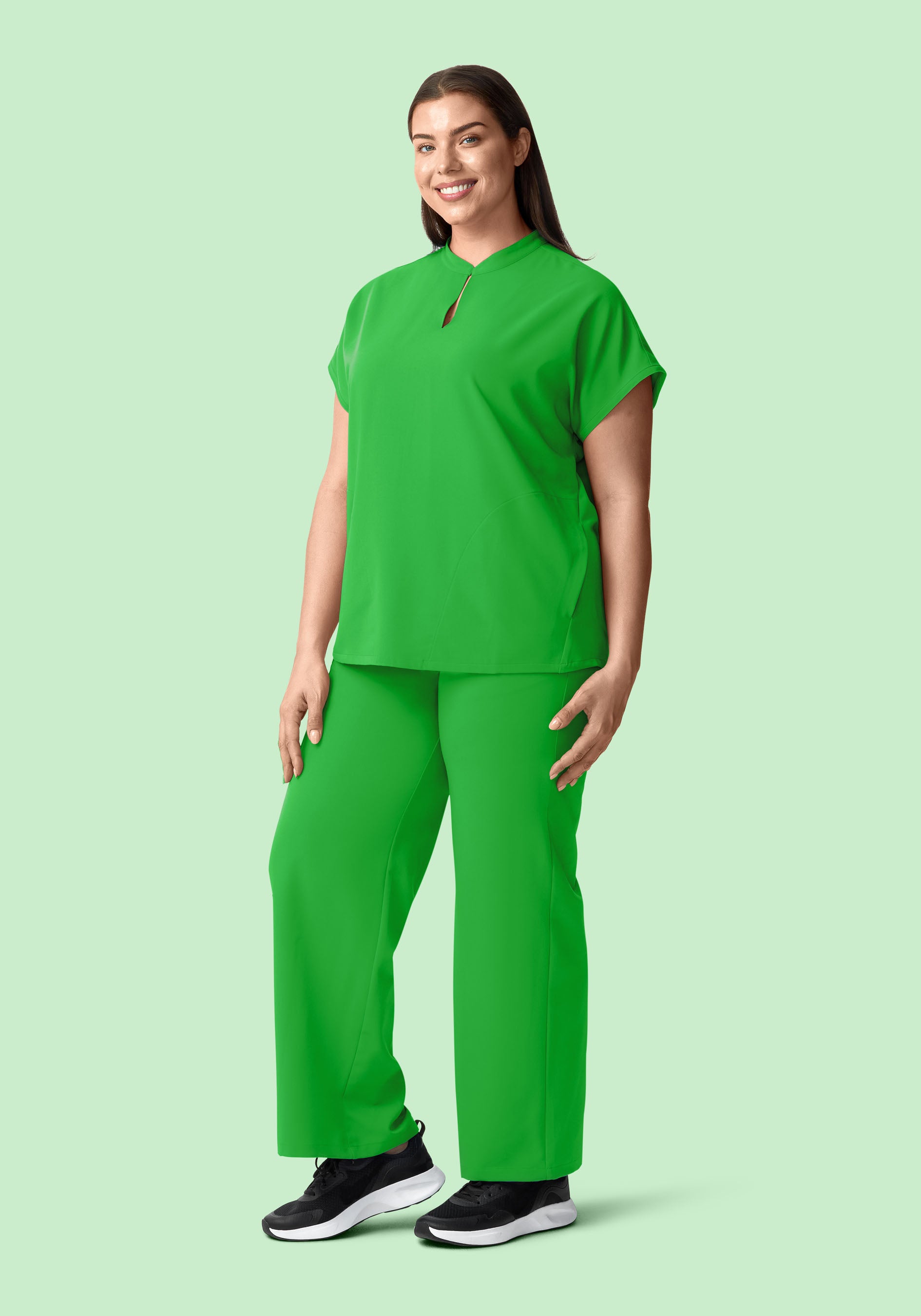 Mandarin Dolman Top Kelly Green