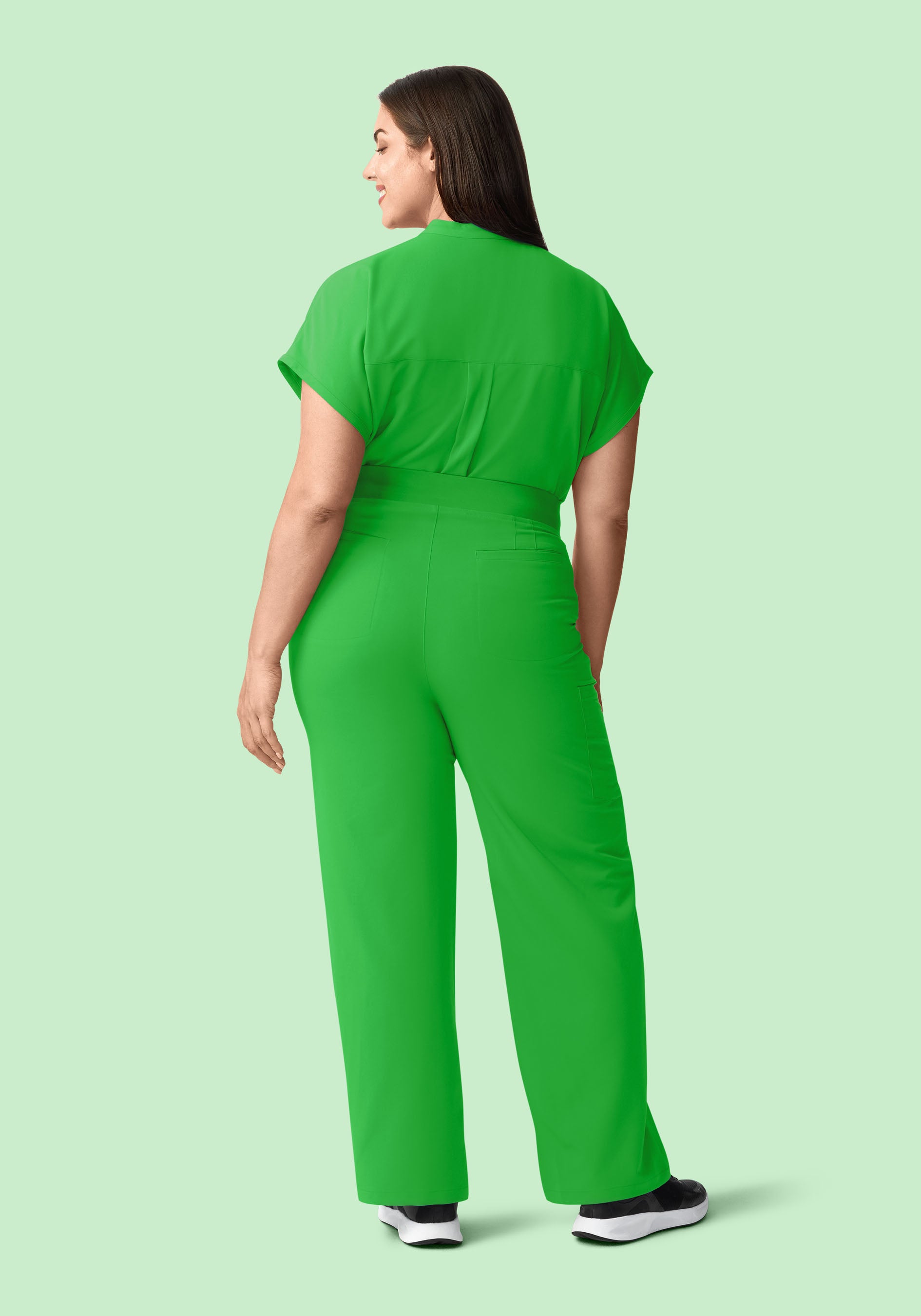 Sukala リントスル　ウエア　グリーン　Ｌ Women's High Waisted Wide Leg Scrub Pants - Kelly Green | Mandala