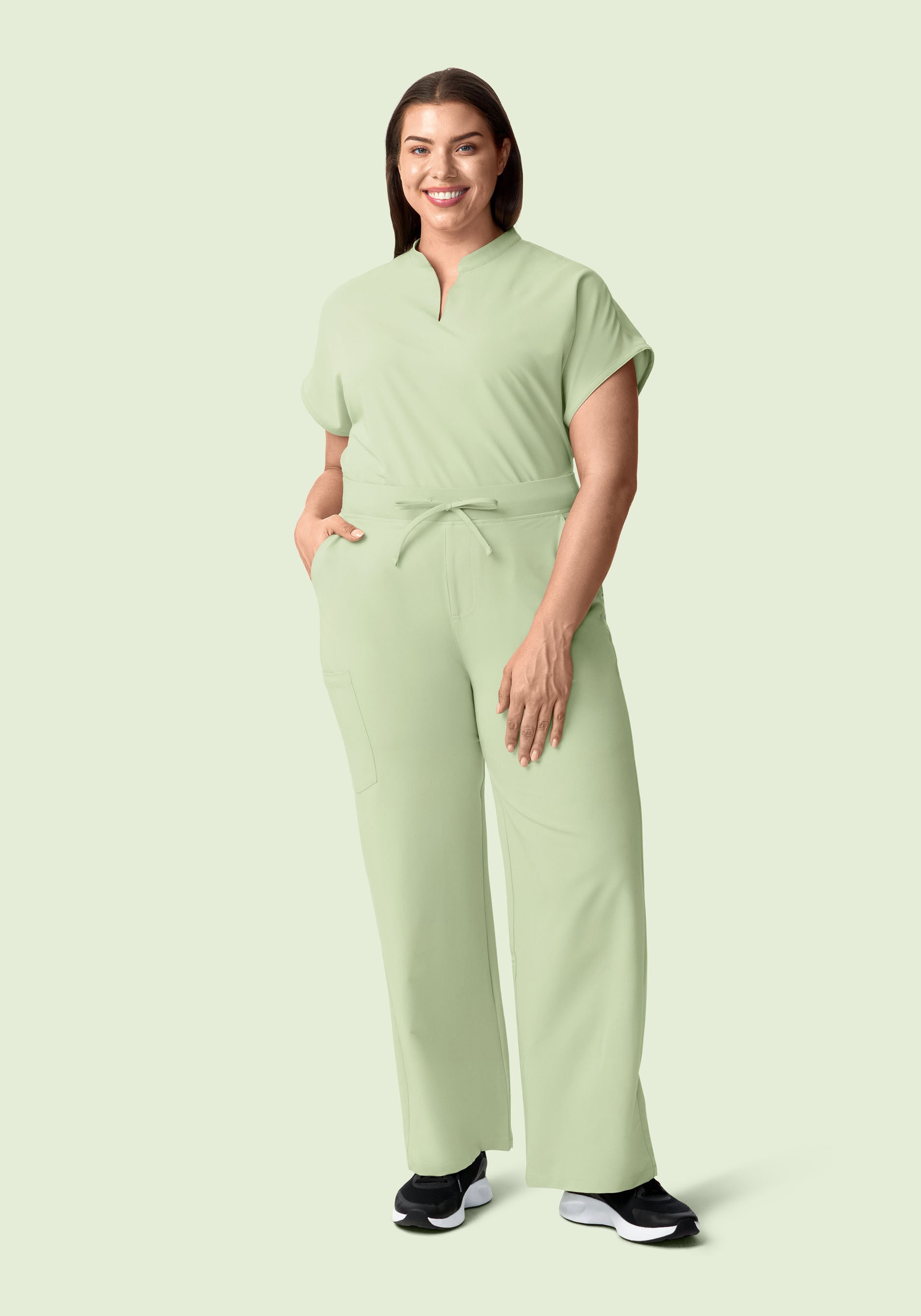 High Waisted Wide Leg Matcha