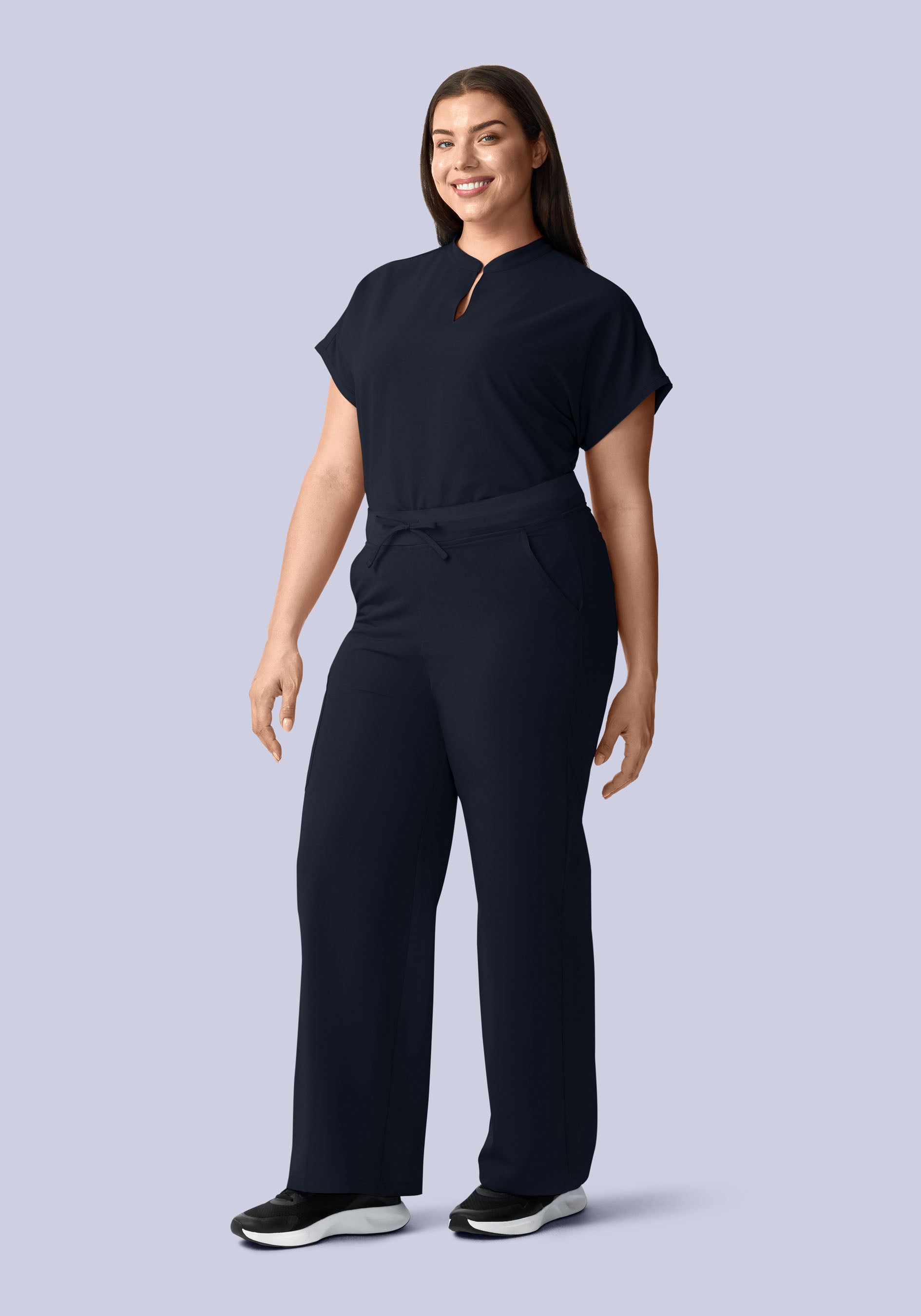 High Waisted Wide Leg Midnight Navy