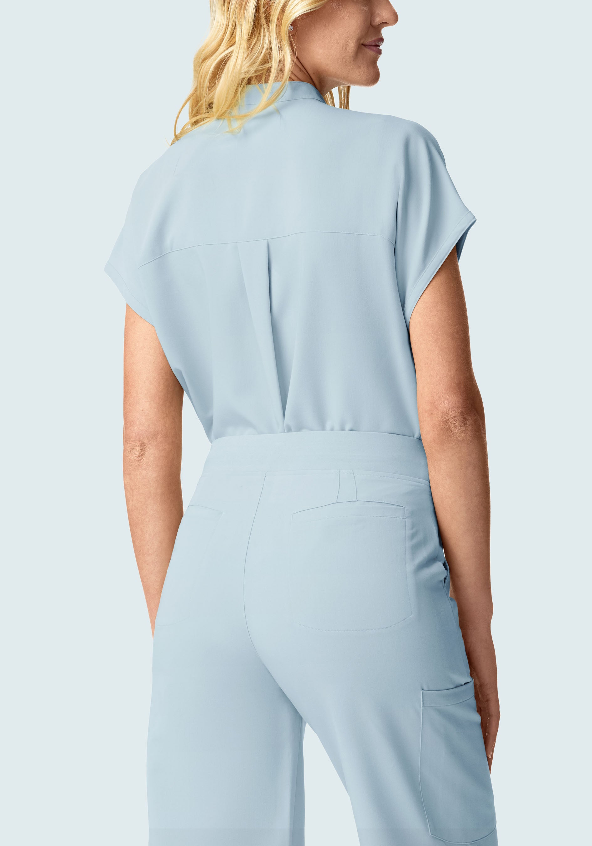 High Waisted Wide Leg Powder Blue