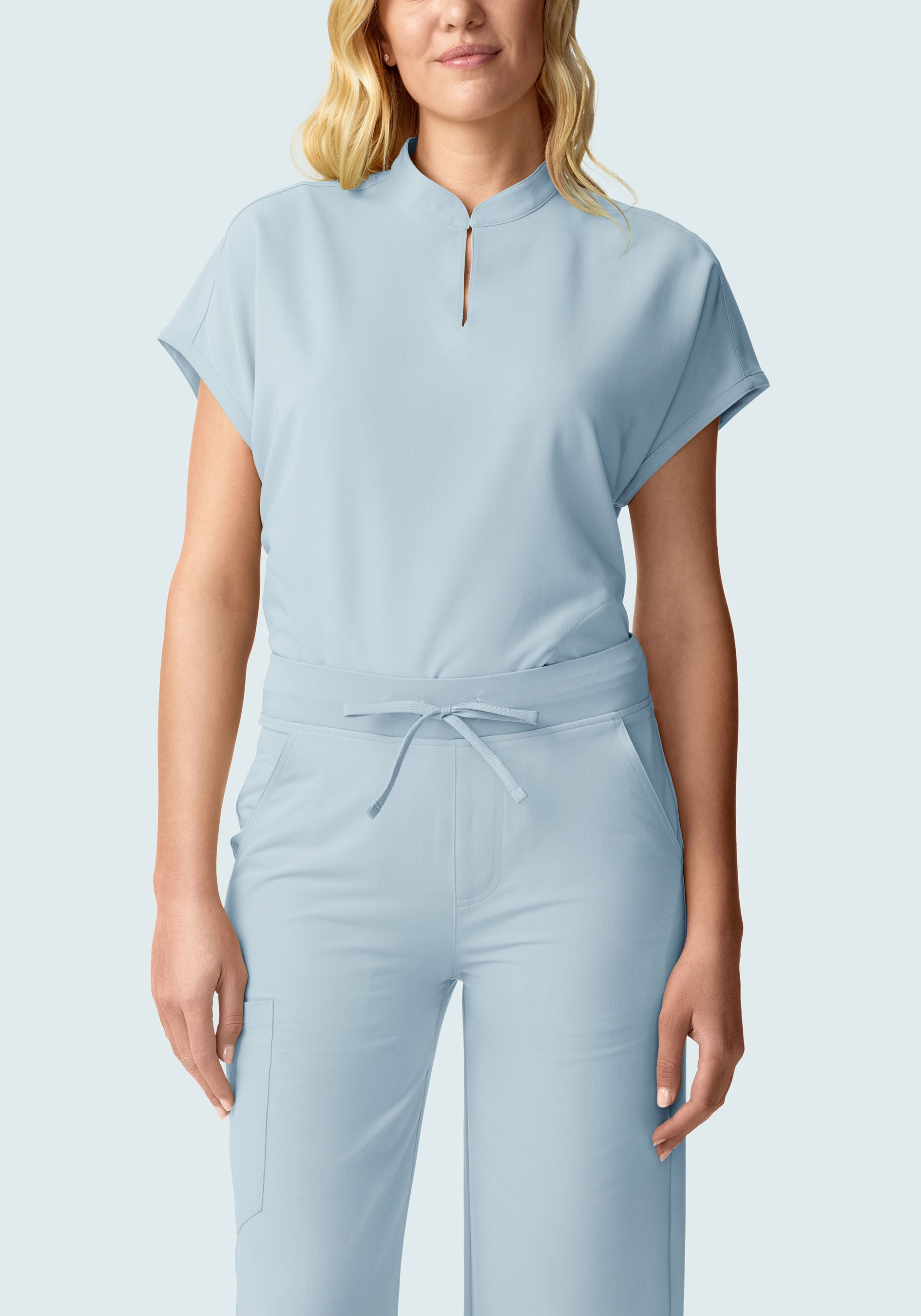 Mandarin Dolman Top Powder Blue