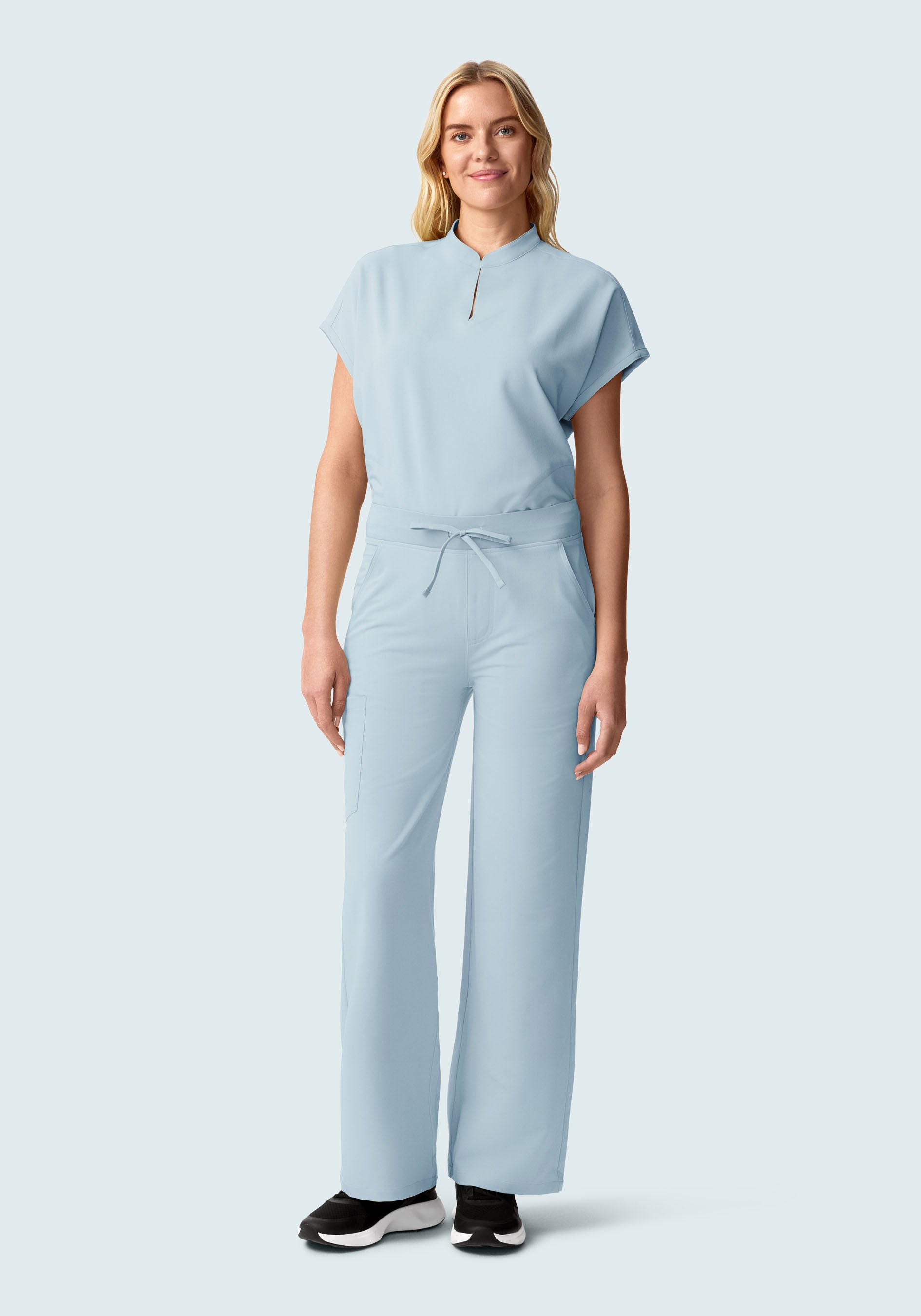 High Waisted Wide Leg Powder Blue