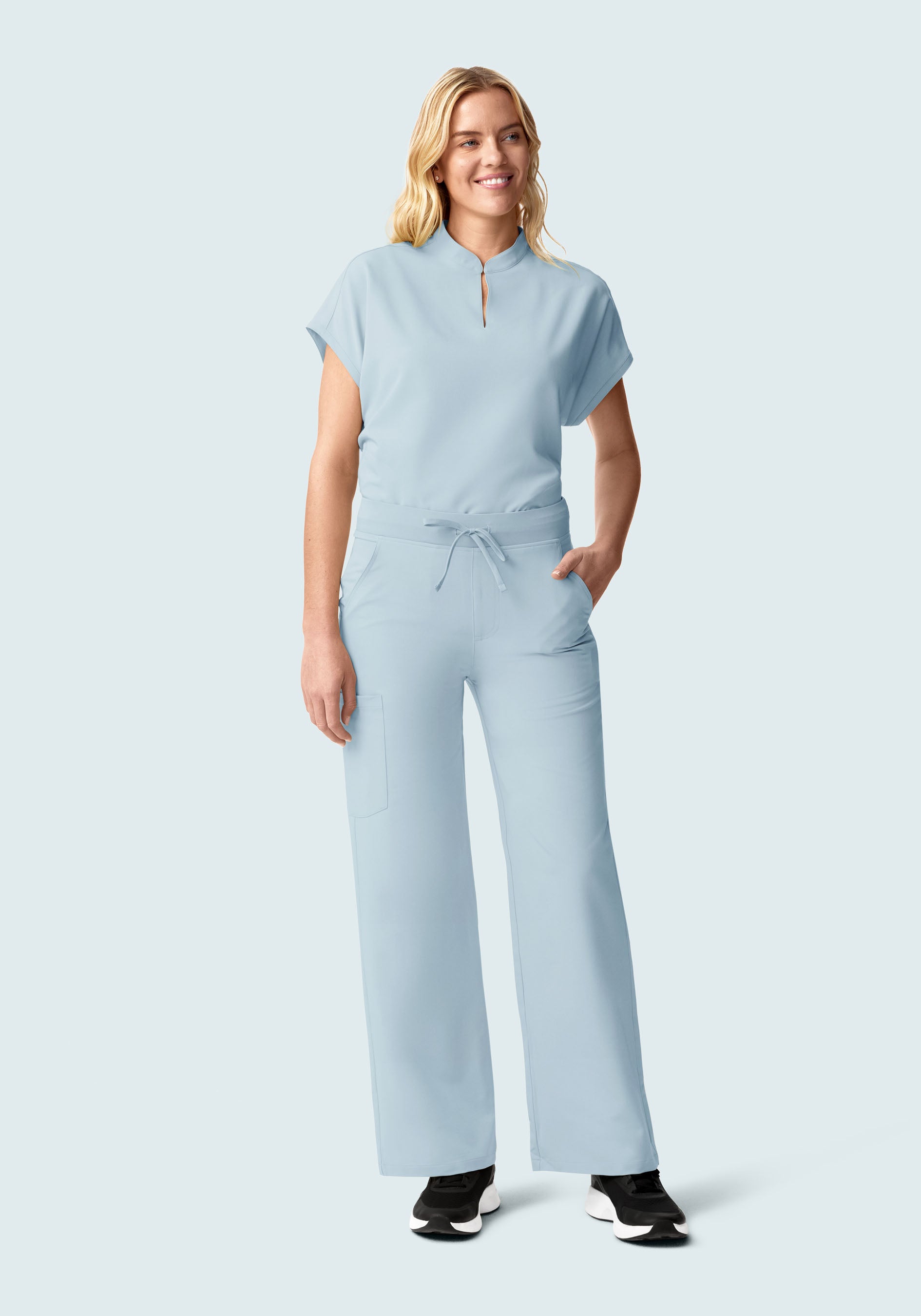 High Waisted Wide Leg Powder Blue