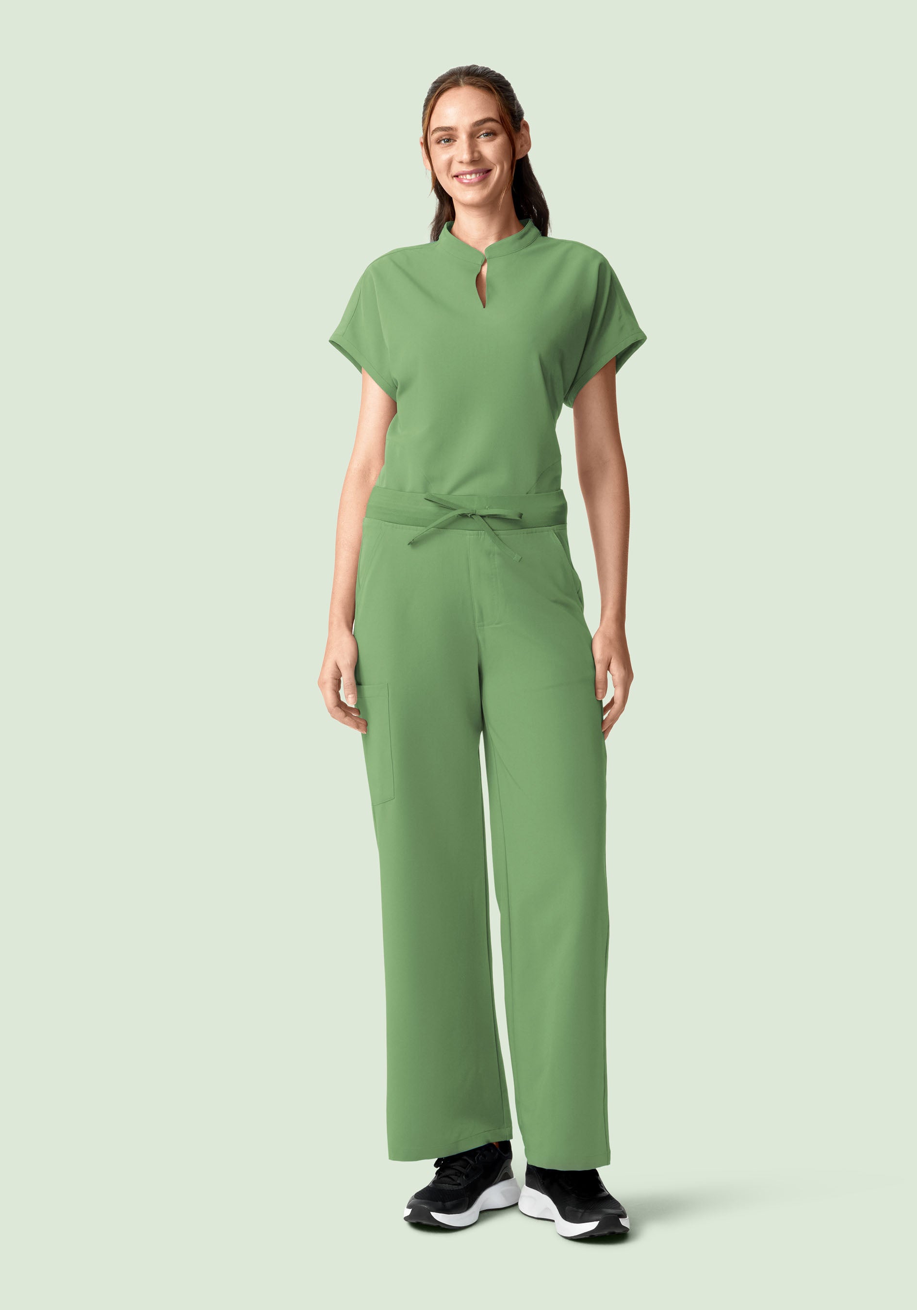 High Waisted Wide Leg Hazel Green