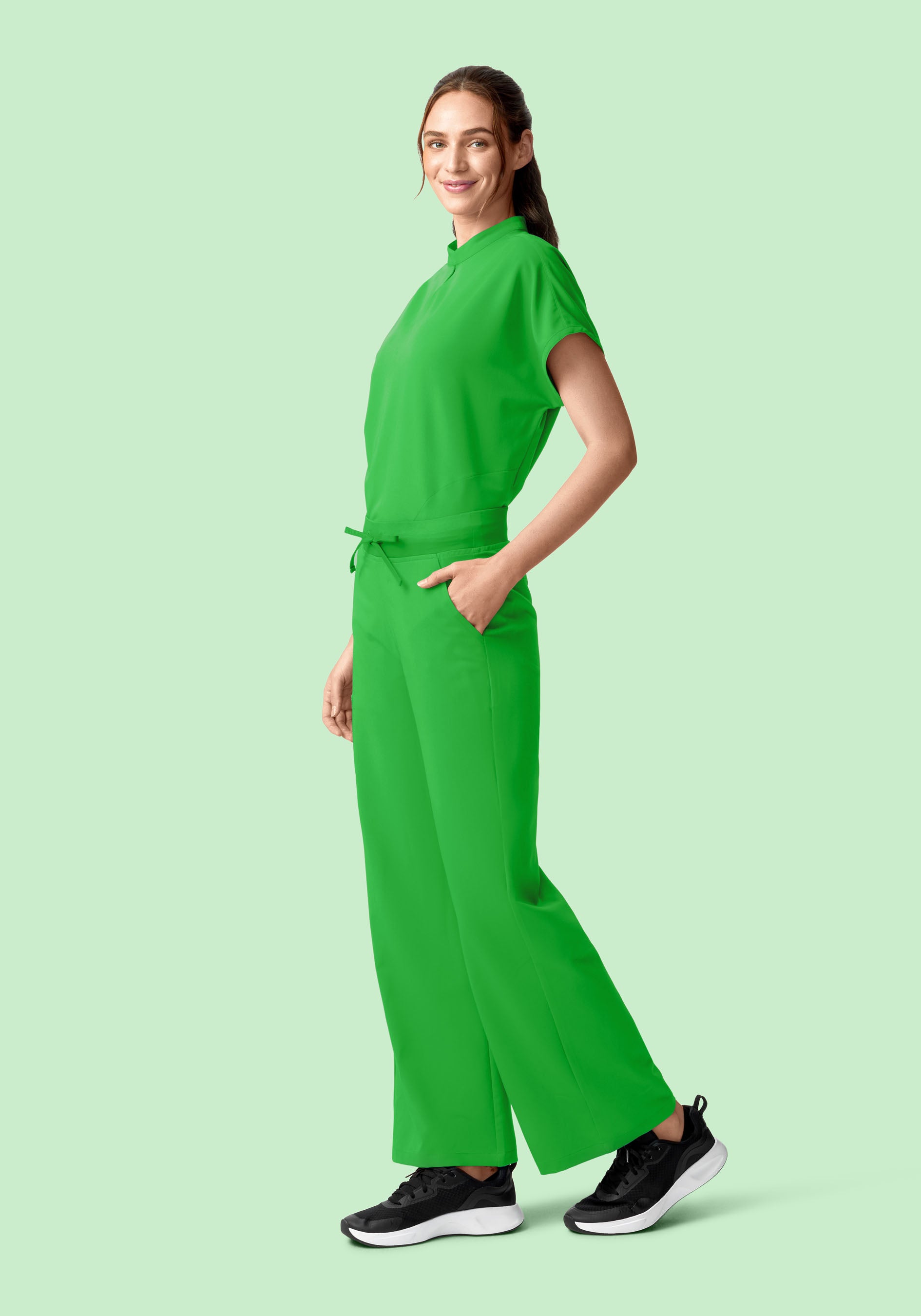 High Waisted Wide Leg Kelly Green