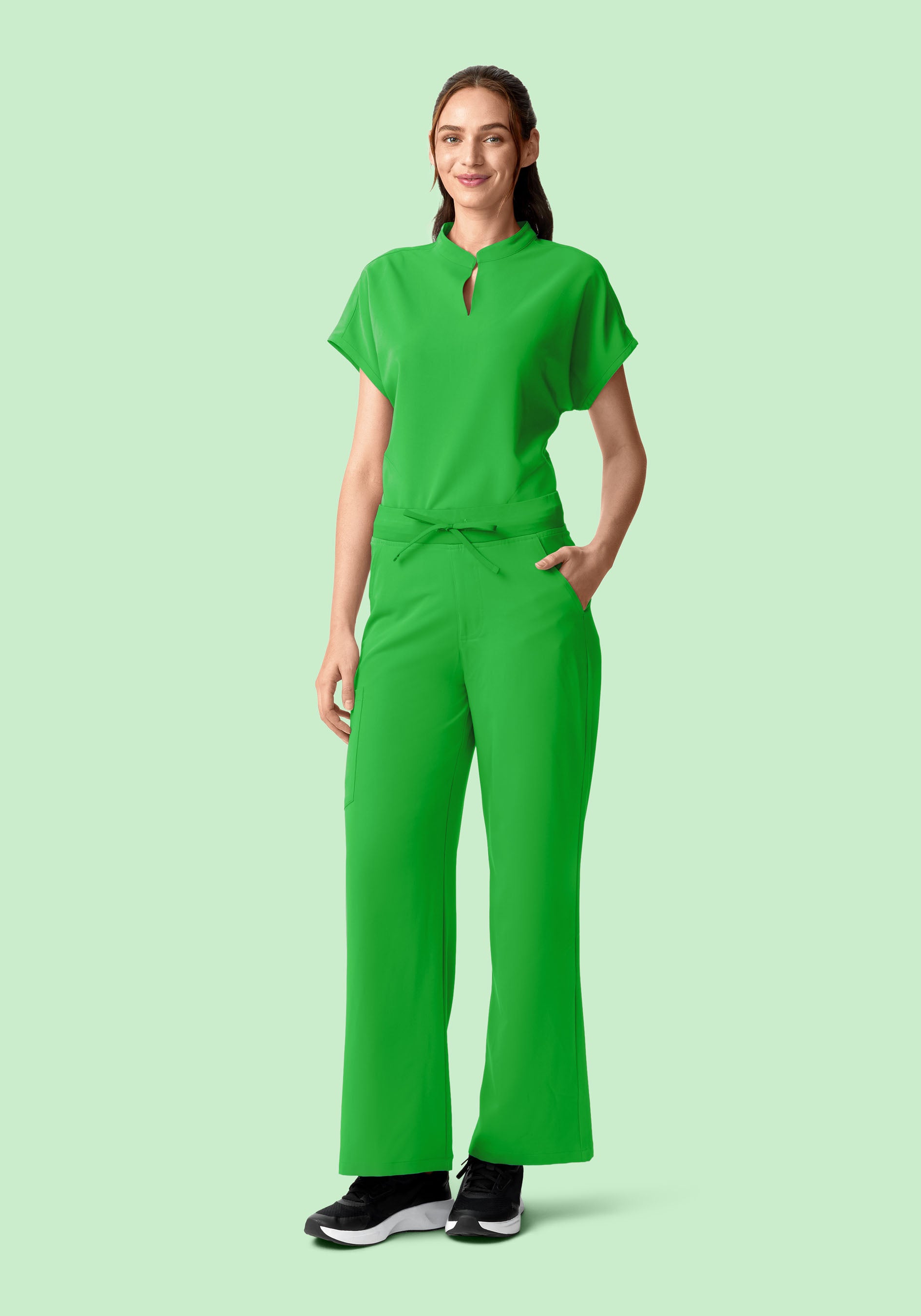 Mandarin Dolman Top Kelly Green