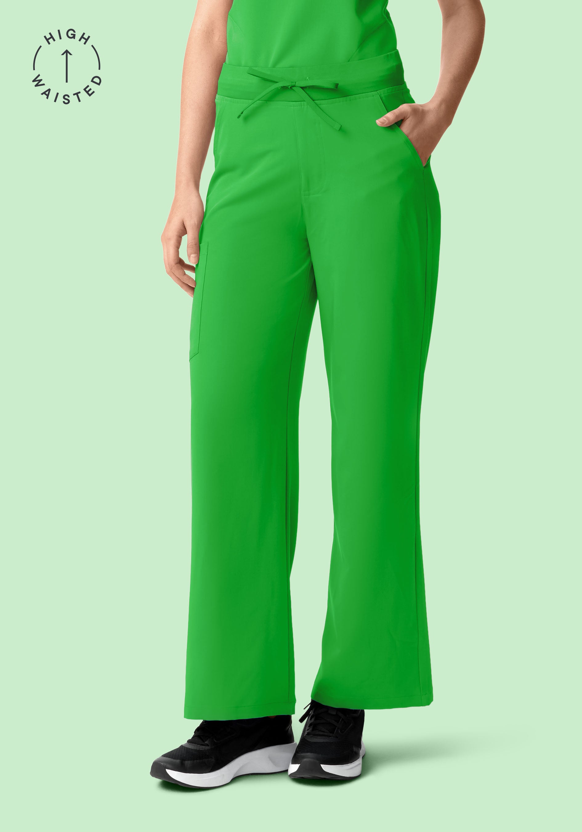 High Waisted Wide Leg Kelly Green
