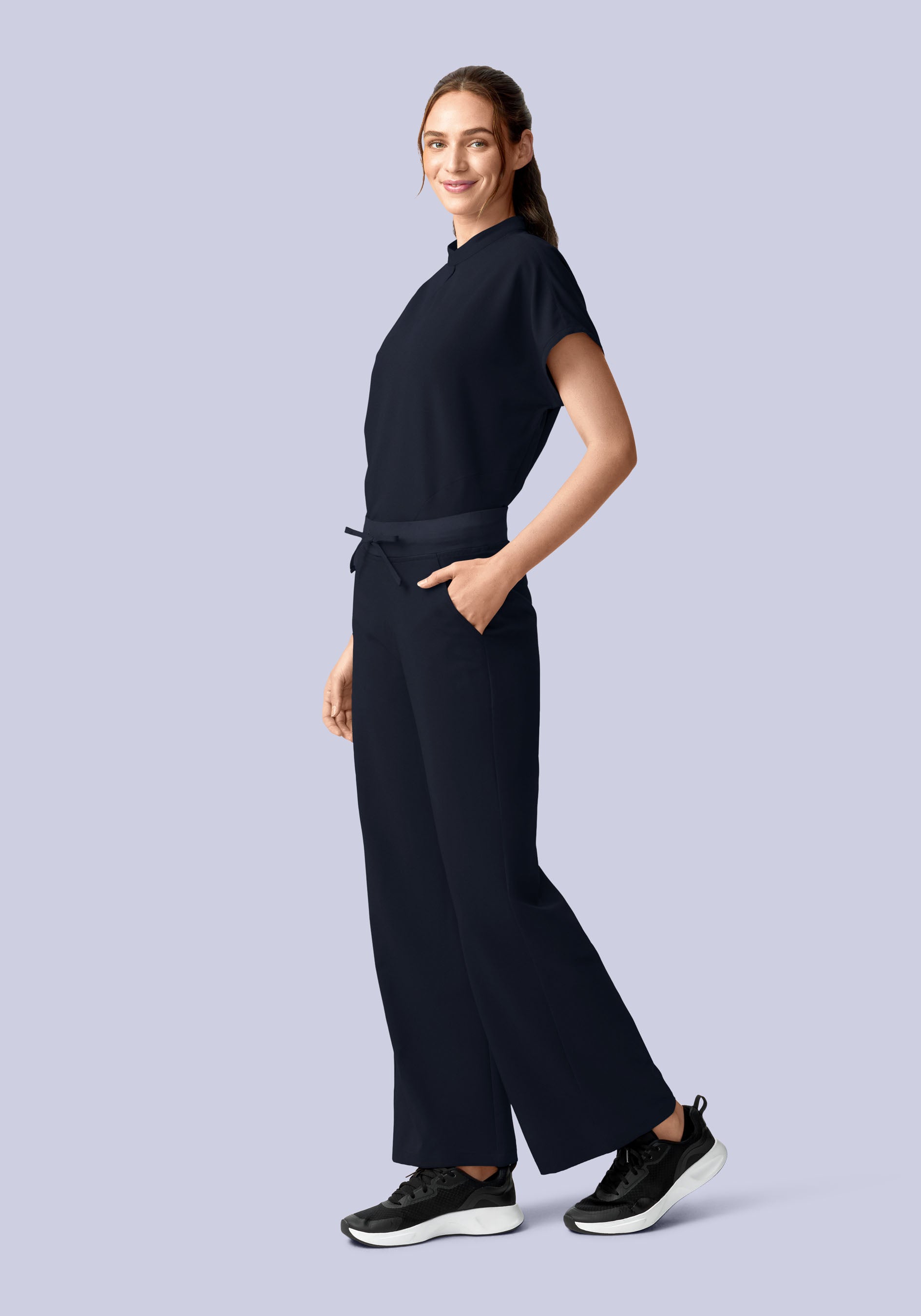 High Waisted Wide Leg Midnight Navy