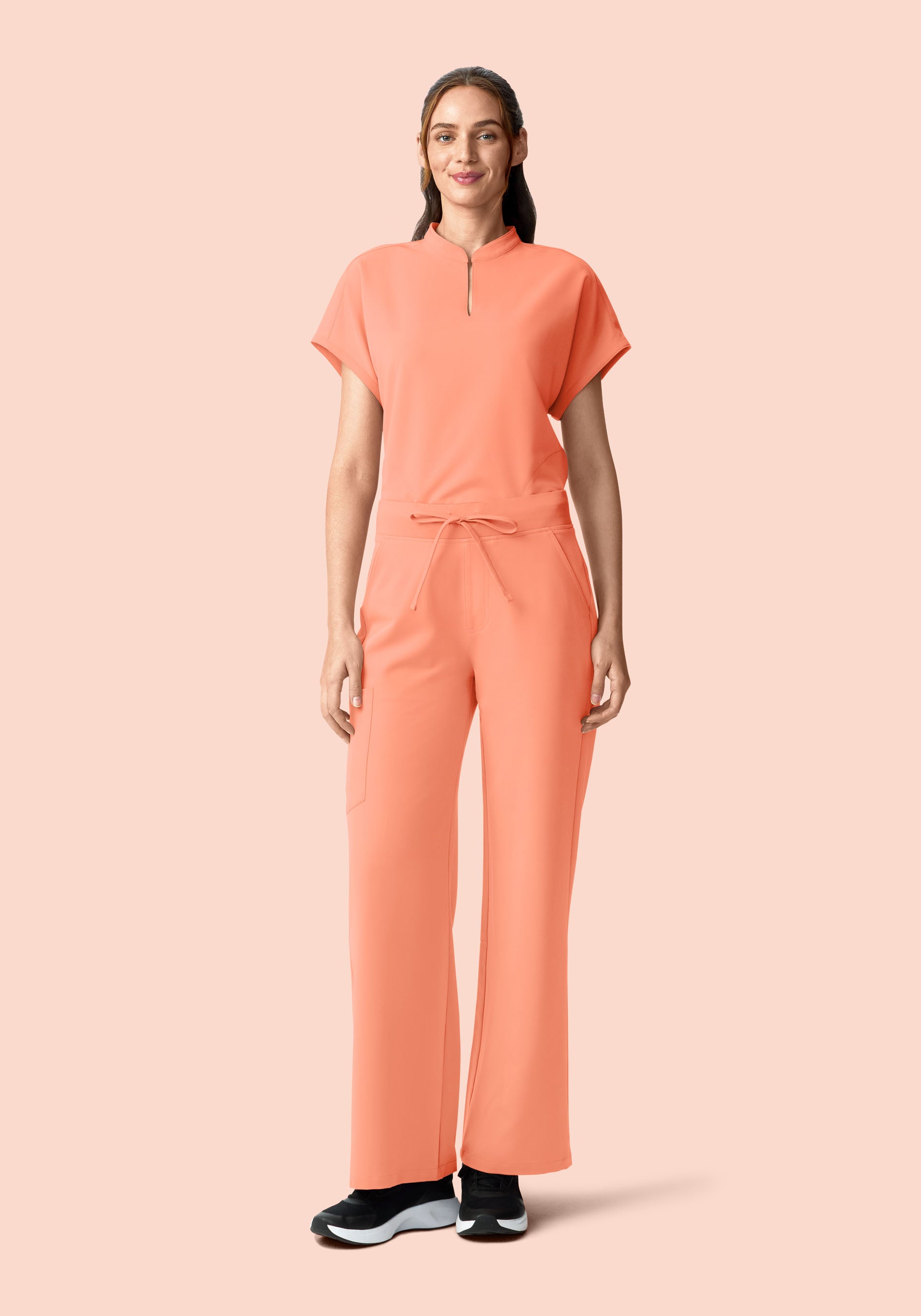 High Waisted Wide Leg Peach