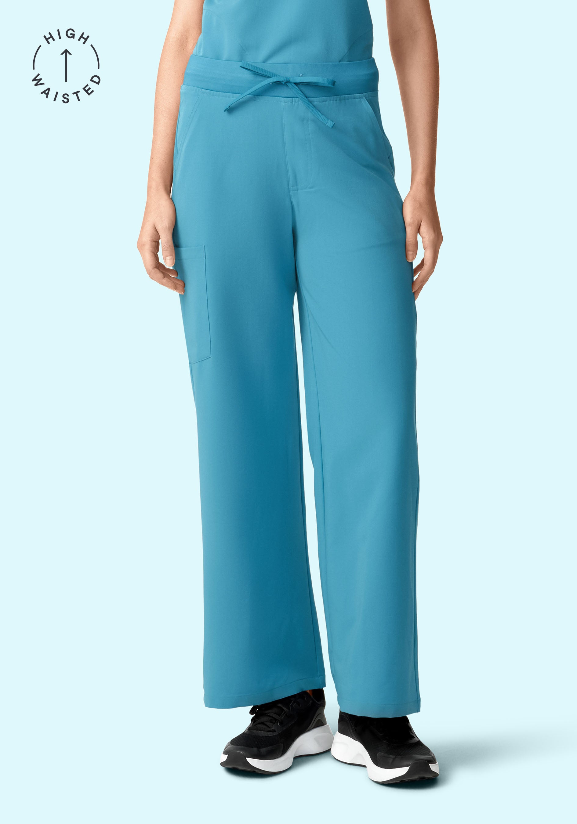 High Waisted Wide Leg Wave