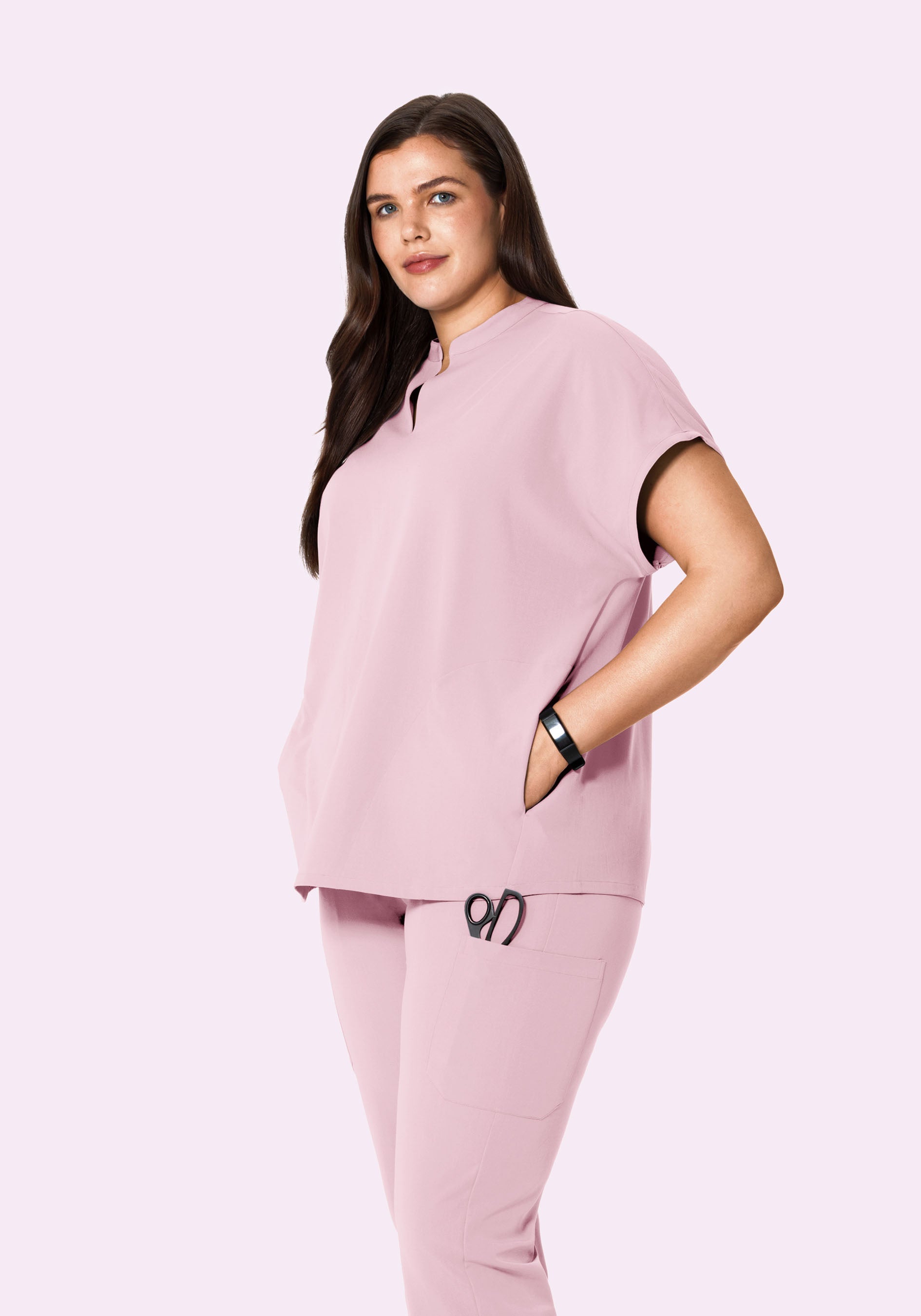 Mandarin Dolman Top Pink Pearl