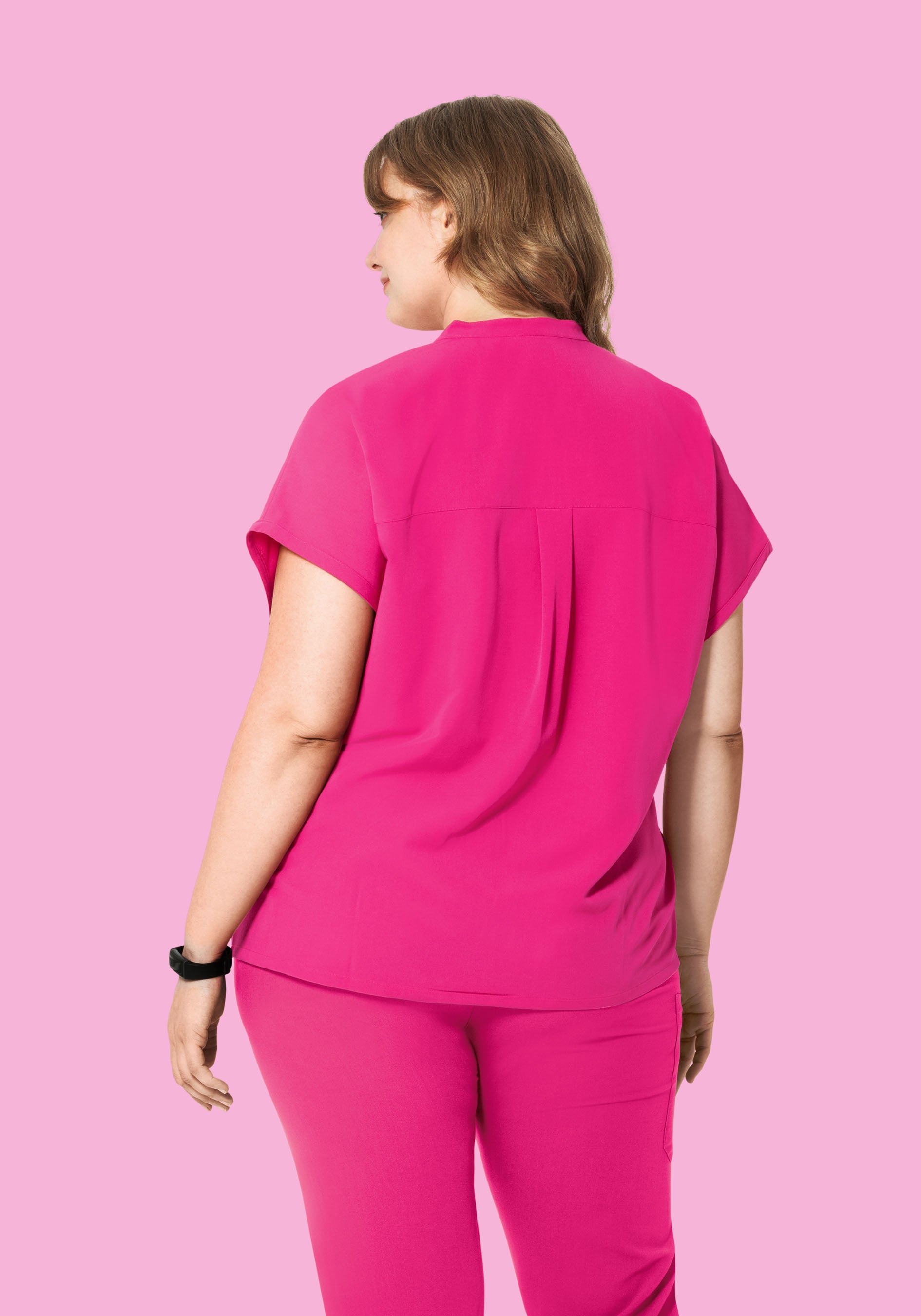 Mandarin Dolman Top Shocking Pink