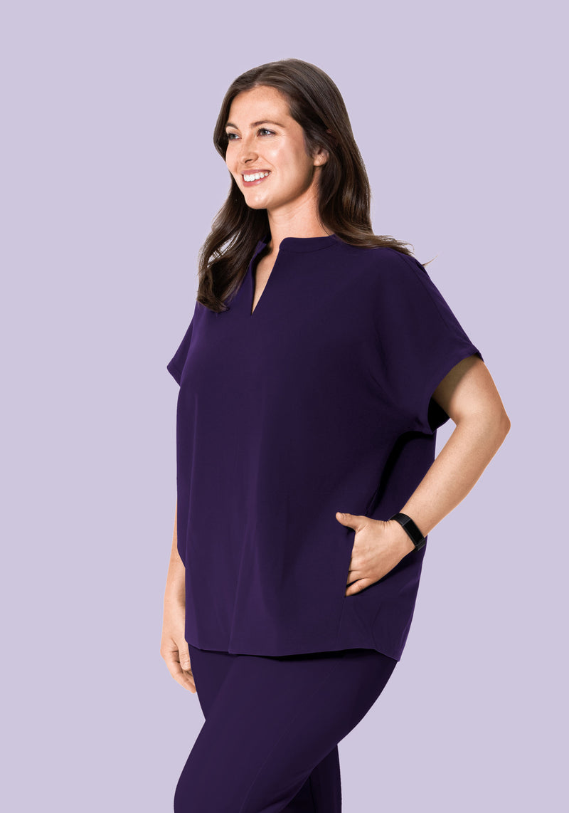 Mandarin Dolman Top Eggplant