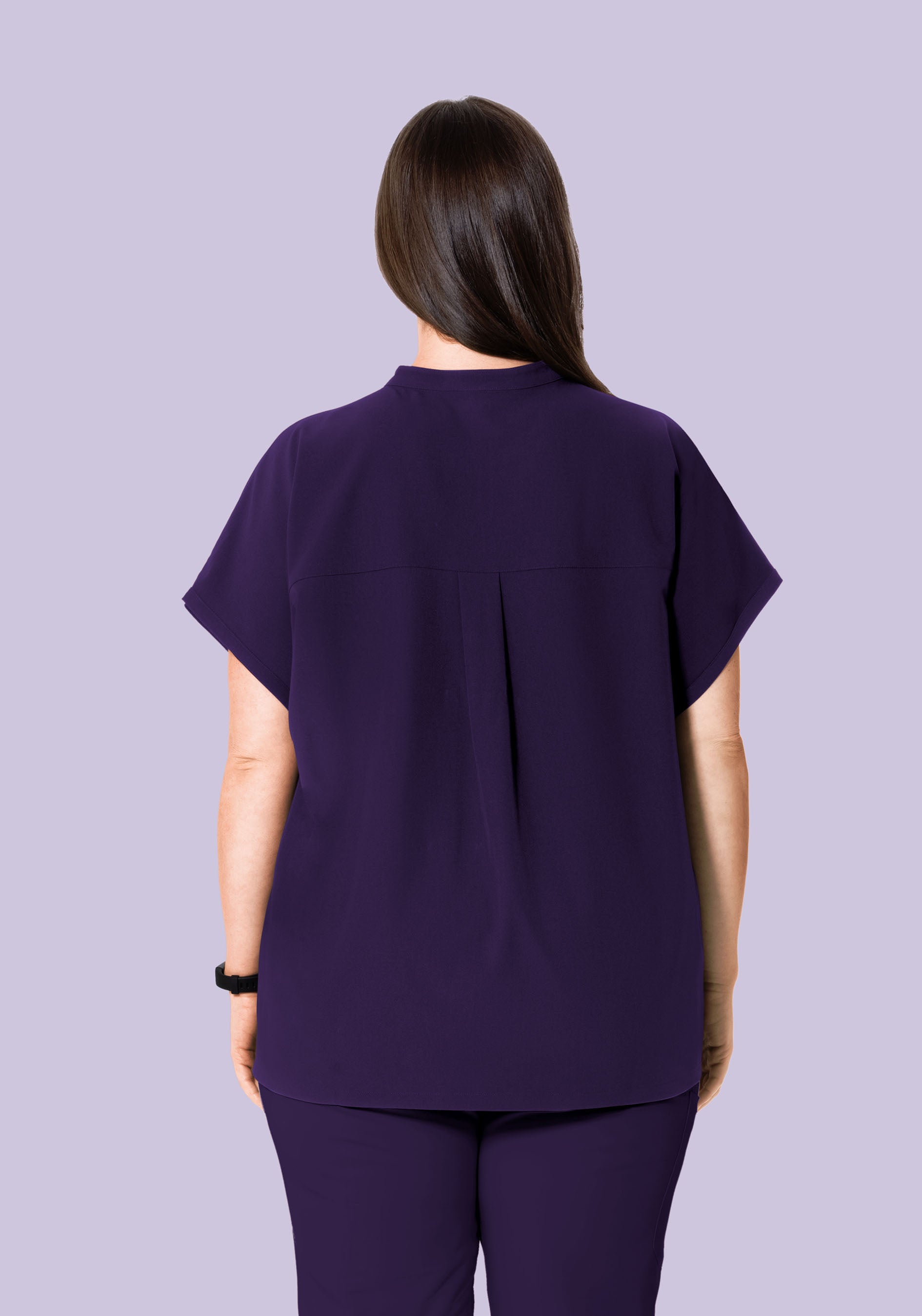 ARUNDEL アランデル MANDIBLE マンディーブル 新品2個セット Women's Oversized Mandarin Dolman Scrub Top - Eggplant | Mandala
