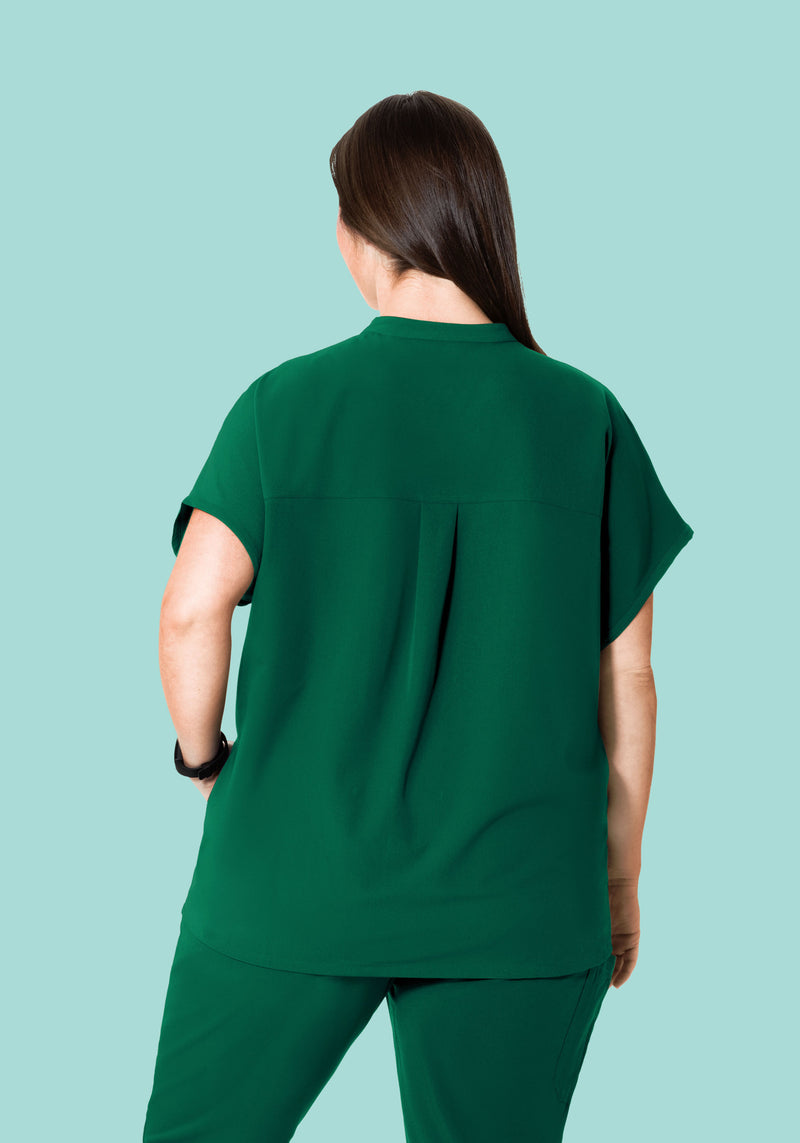 Mandarin Dolman Top Hunter Green